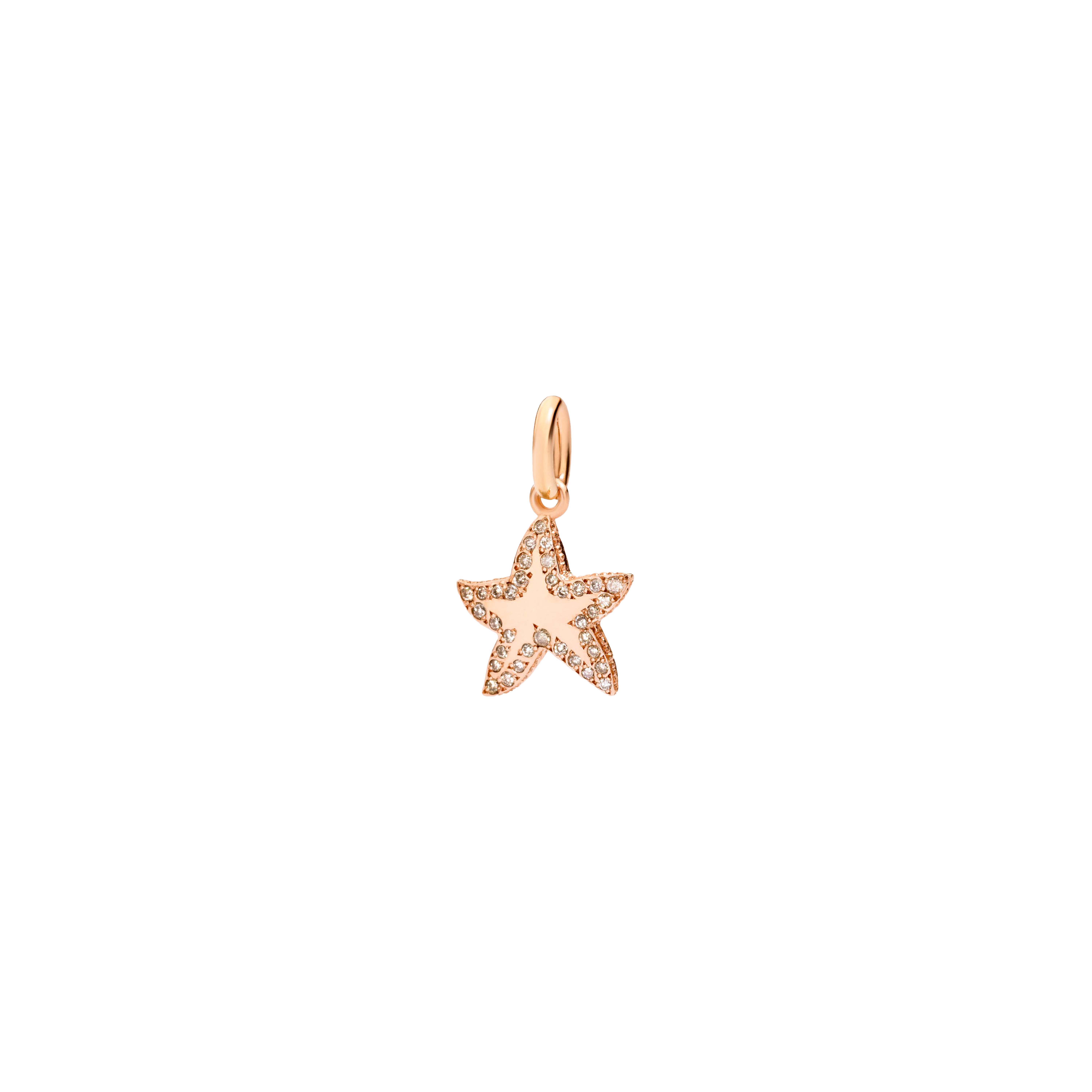 DODO CHRISTMAS - STELLINA - CIONDOLO STELLINA IN ORO ROSA 9 KT CON DIAMANTI BROWN - D3STG/9/BR/K