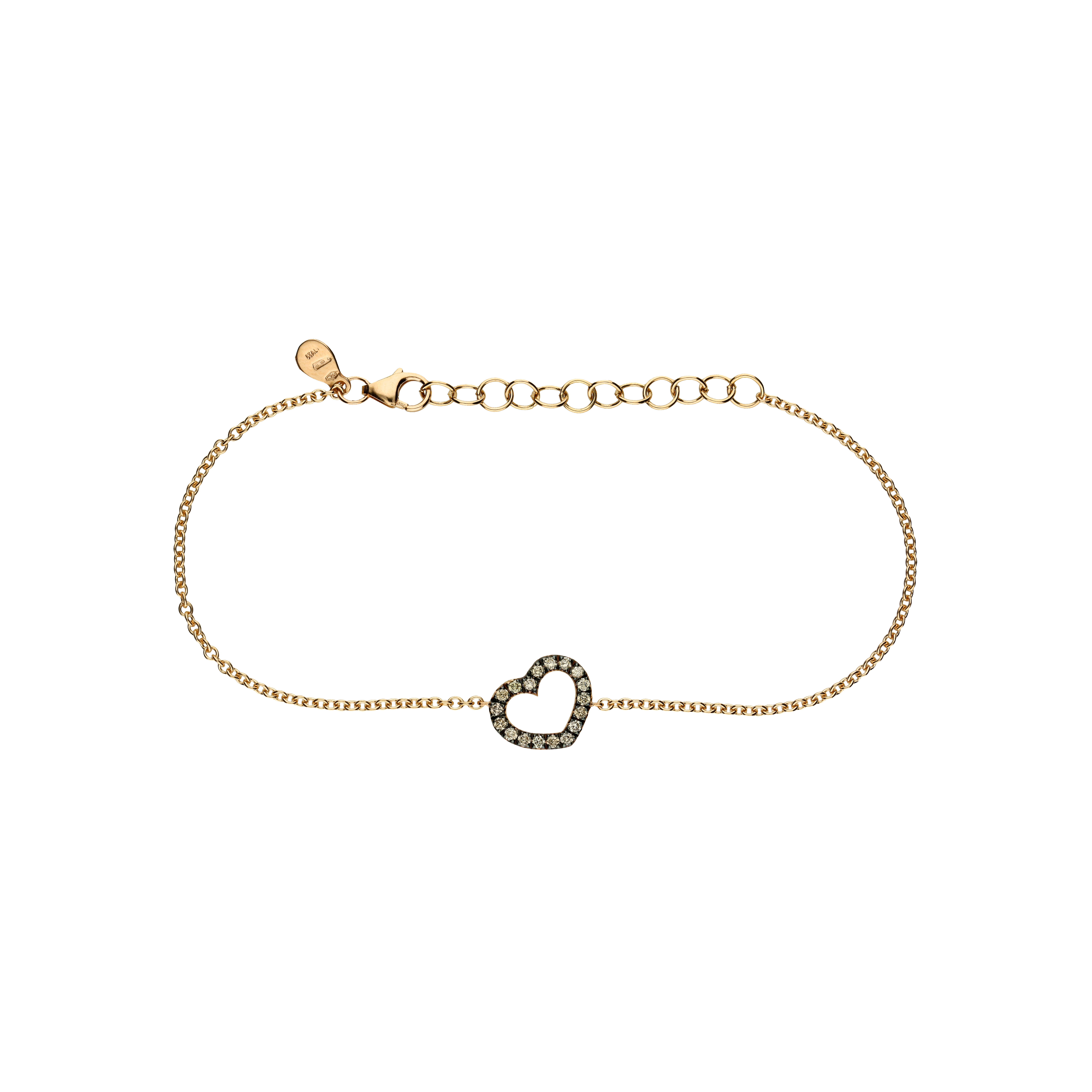 Bracciale Cuore in oro rosa e diamanti brown - FB1419R002N