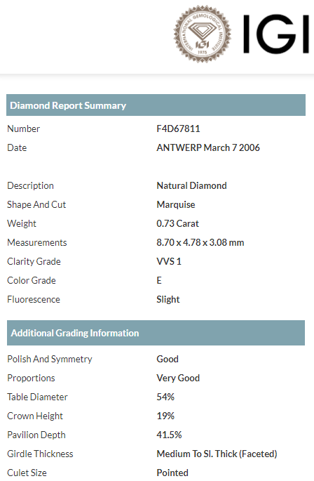 ANELLO RAMI IN PLATINO CON DIAMANTI CERTIFICATI IGI - 3M00008W