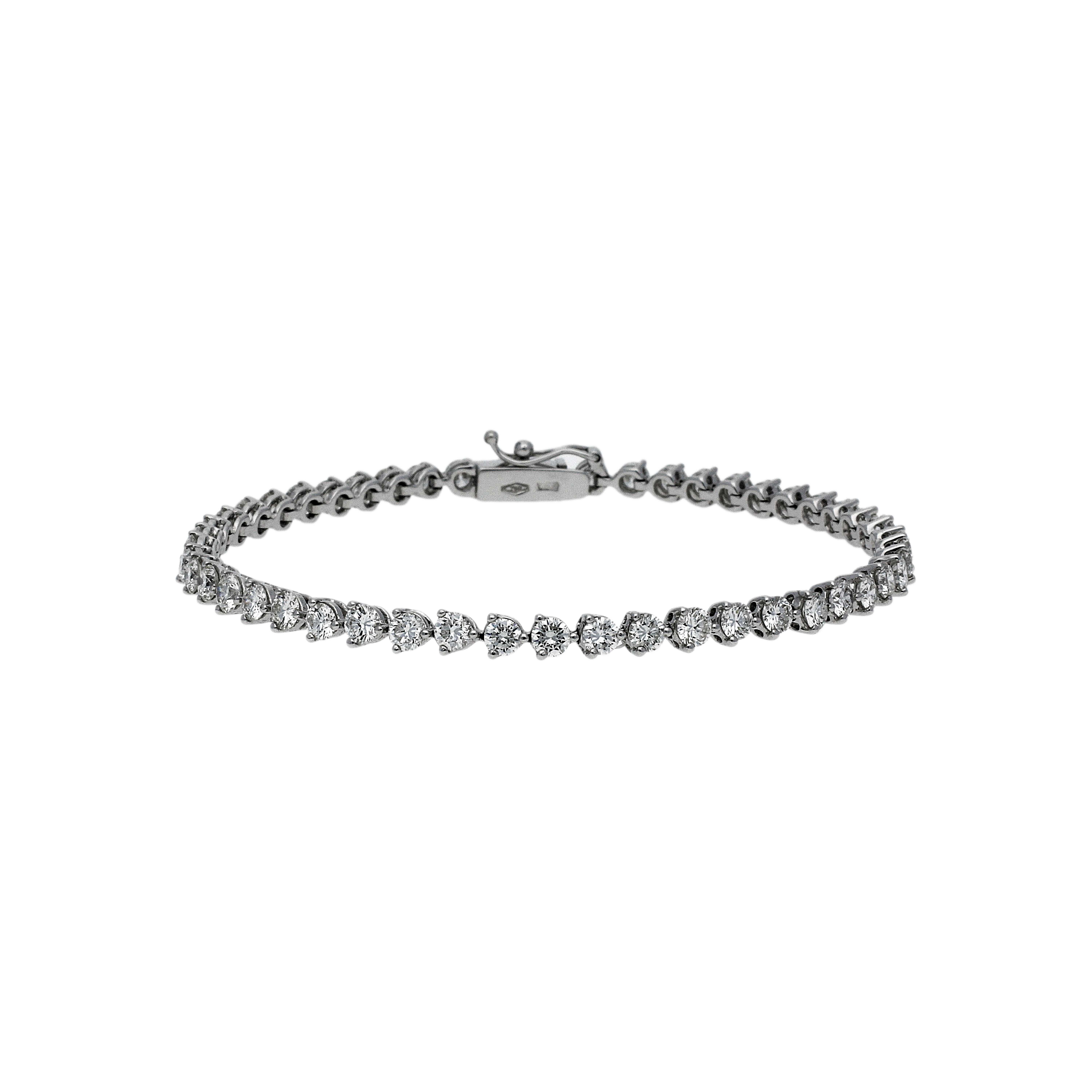 Bracciale tennis in oro bianco 18 carati e diamanti bianchi taglio brillante - LB-VB07987DW