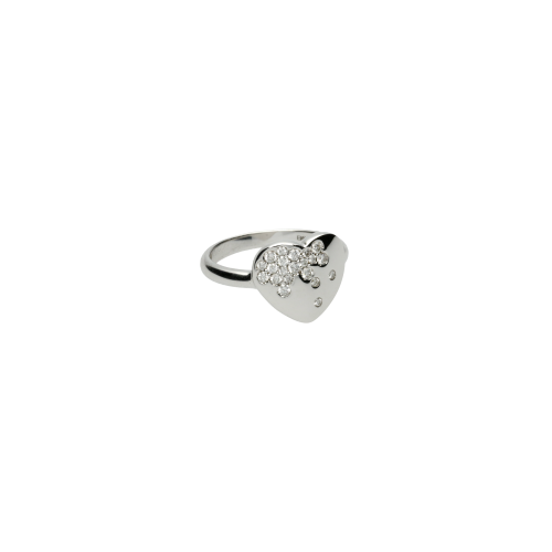 Anello Cuore in oro bianco e diamanti - LB-VR22609DW