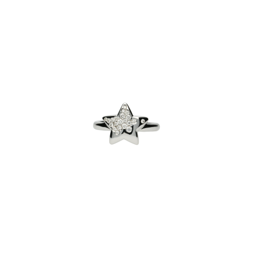 Anello Stella in oro bianco e diamanti bianchi - LB-VR22611DW