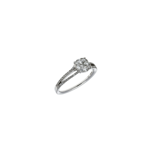Anello in oro bianco 18 carati e diamanti taglio brillante - MR92005DW-