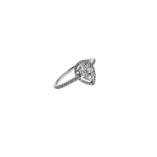Anello in oro bianco 18 carati e diamanti bianchi taglio brillante - MR92229D-