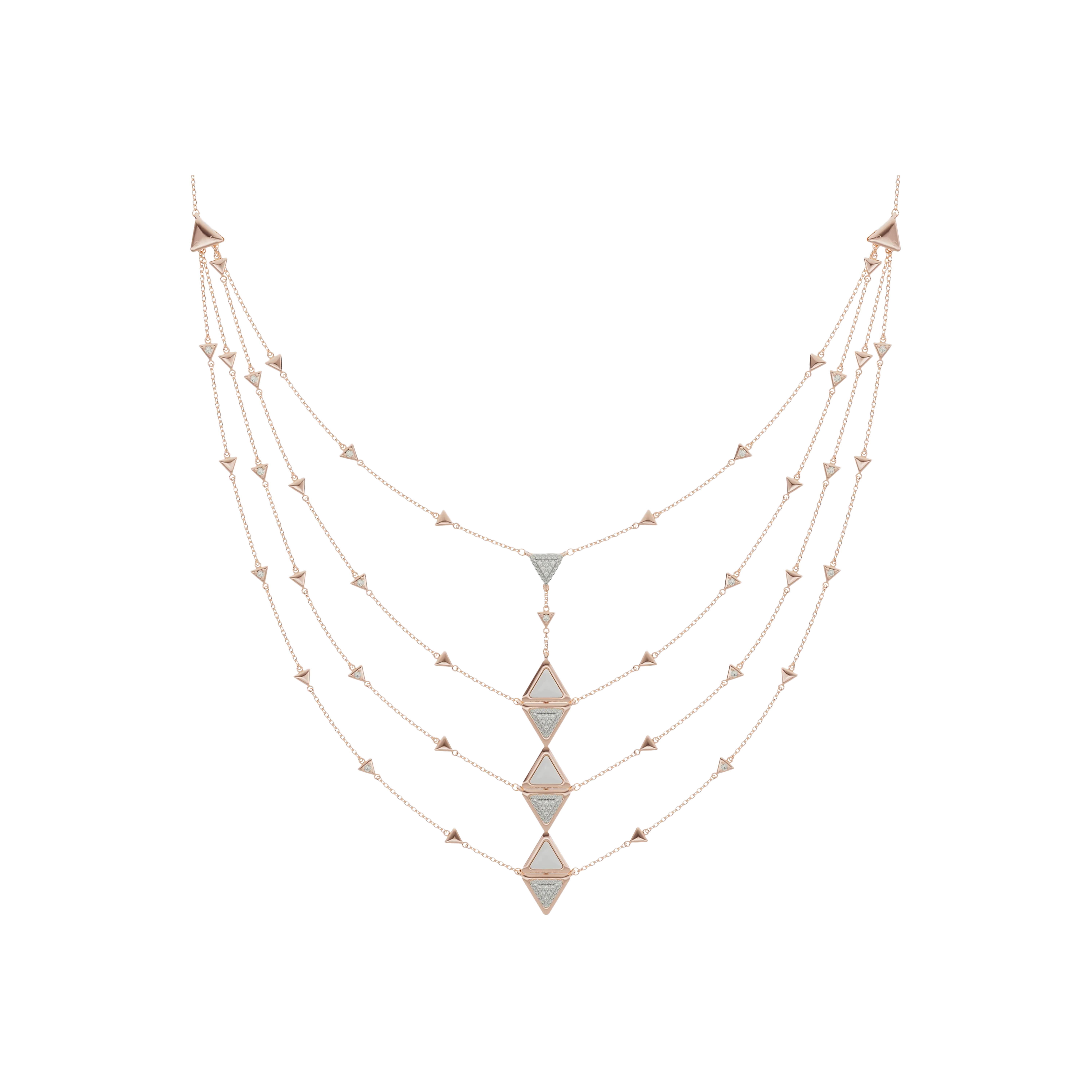 COLLANA MULTY MIRROR EXQUISITE IN ORO ROSA, KOGOLONG E DIAMANTI - NKM-T-PK-21-00-01-00 - NKM-T-PK-21-00-01-00