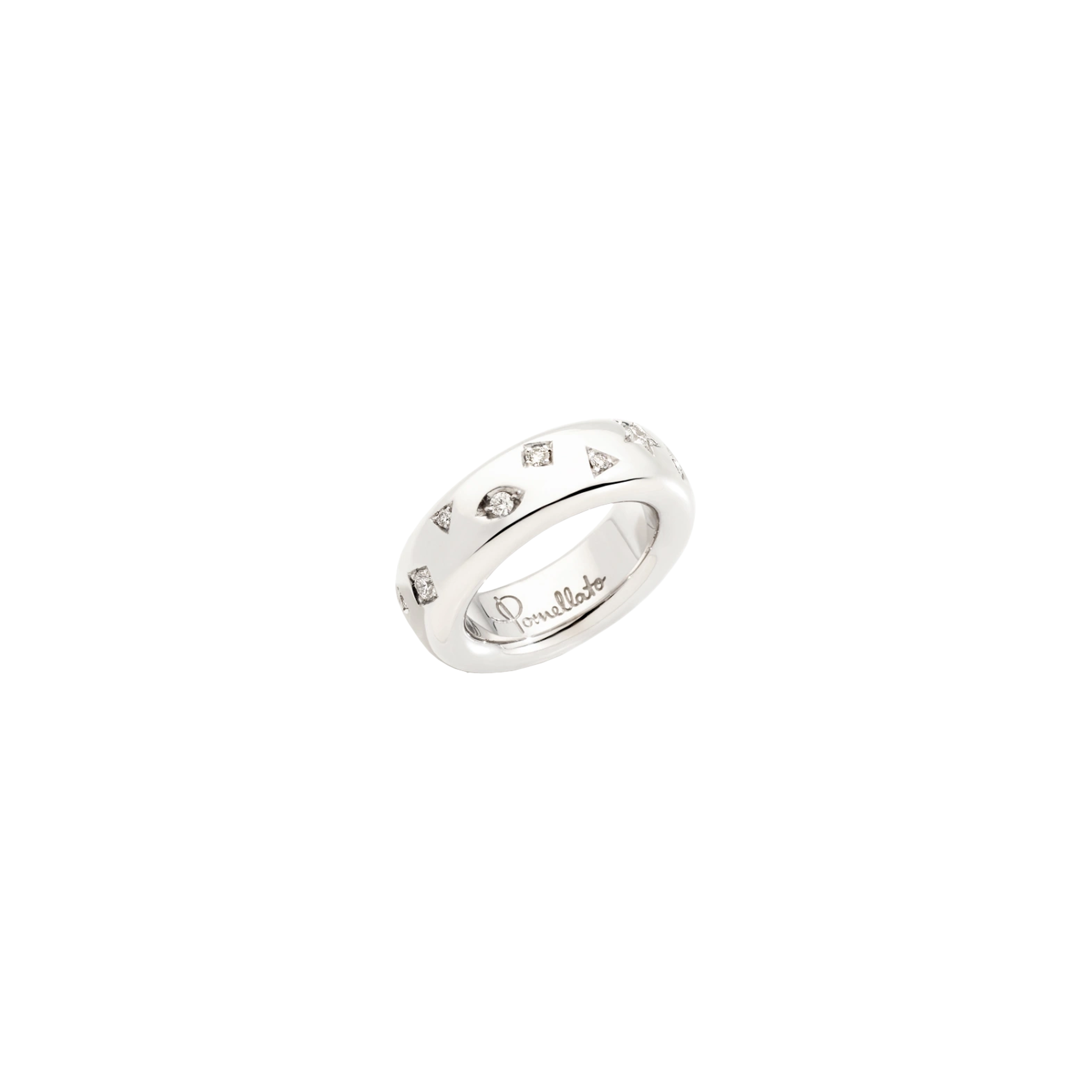 POMELLATO - ANELLO ICONICA IN ORO BIANCO RODIATO E DIAMANTI - PA9106EO2WHRDB000 - PA9106EO2WHRDB000