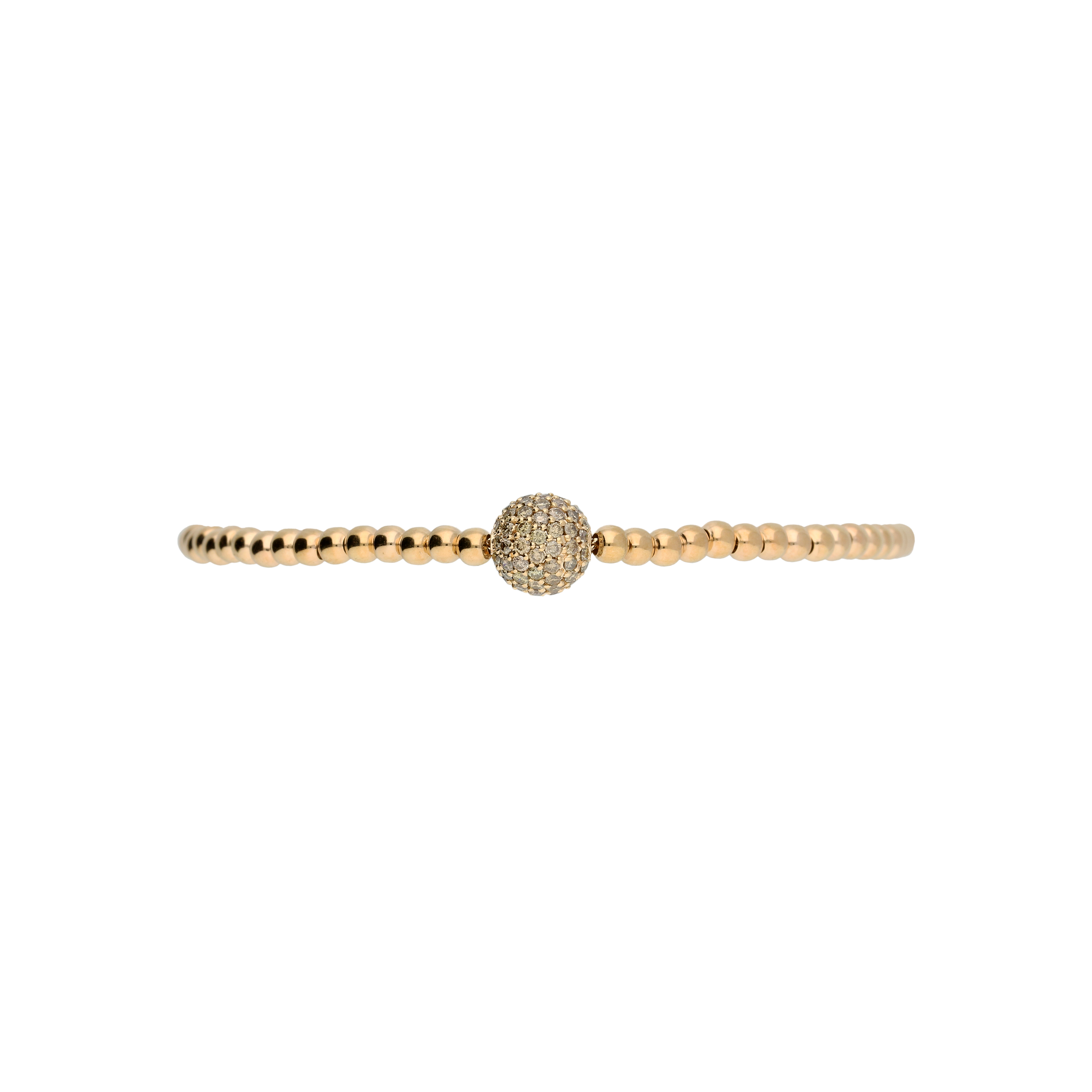 Bracciale sfere semirigido in oro rosa con diamanti brown - PB08145DB8P