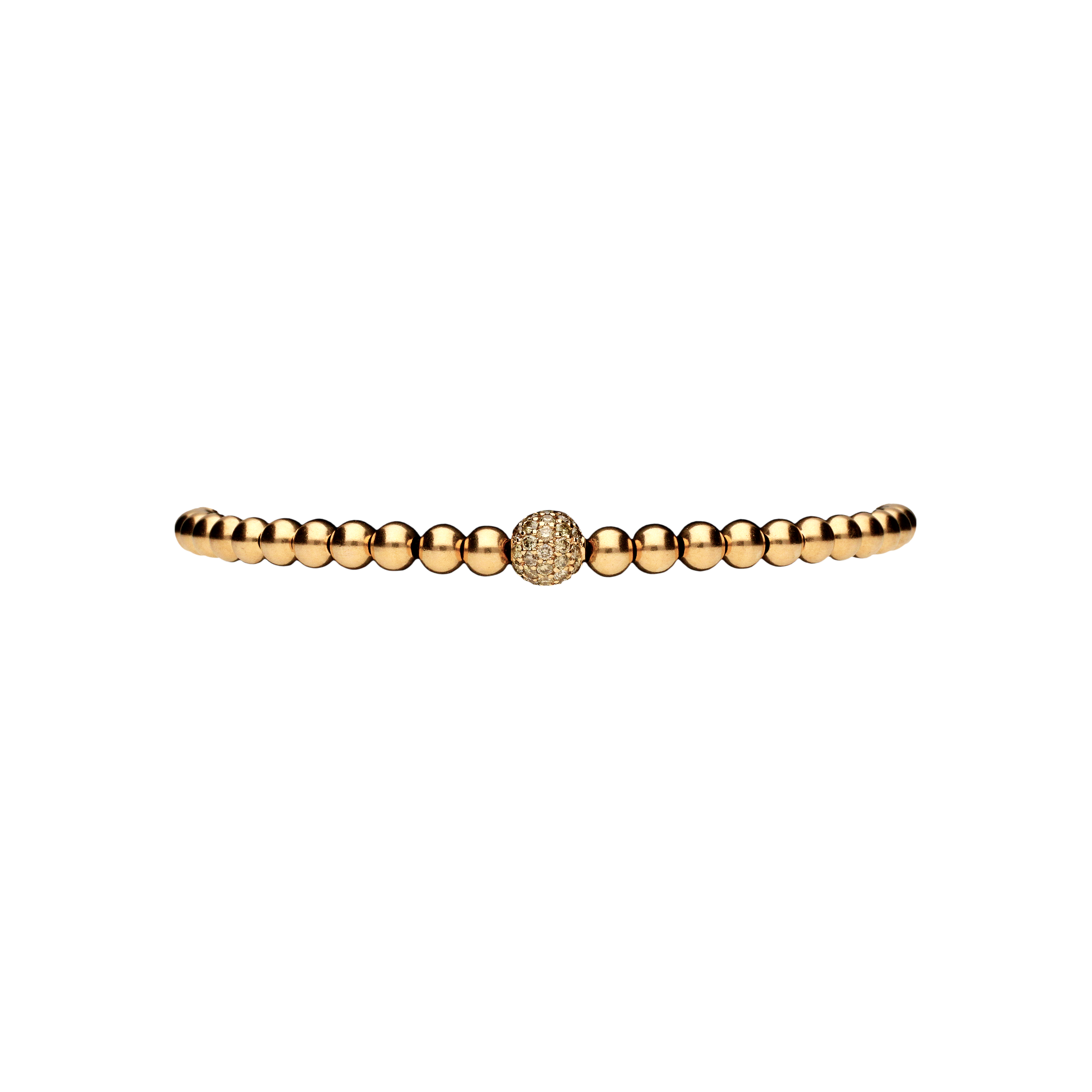 Bracciale in oro rosa 18 carati e cordino nero con diamanti brown taglio brillante - PB08153DB6P