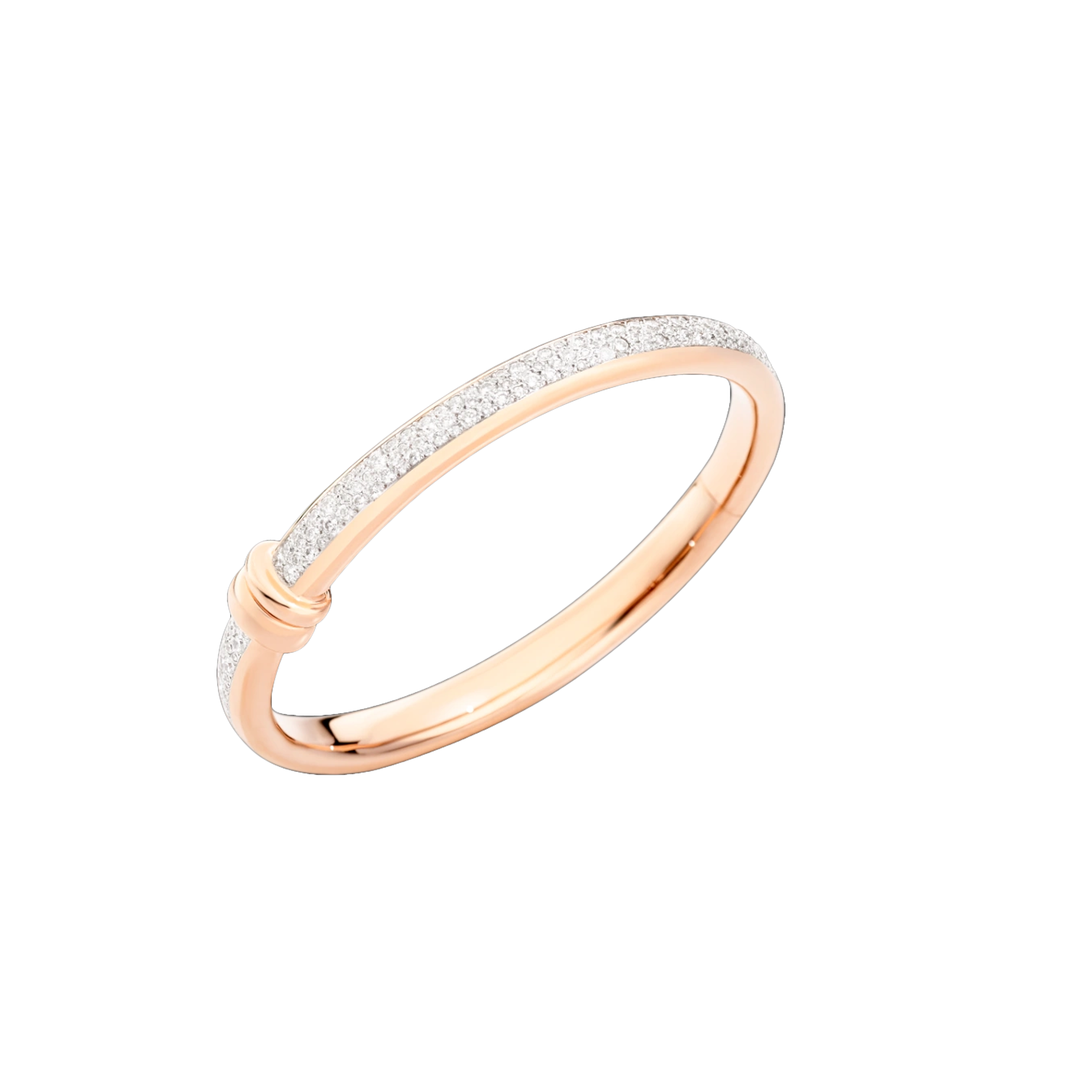 POMELLATO ICONICA - BRACCIALE ICONICA BANGLE IN ORO ROSA E PAVÉ DI DIAMANTI - PBC0101O7WHRDB000