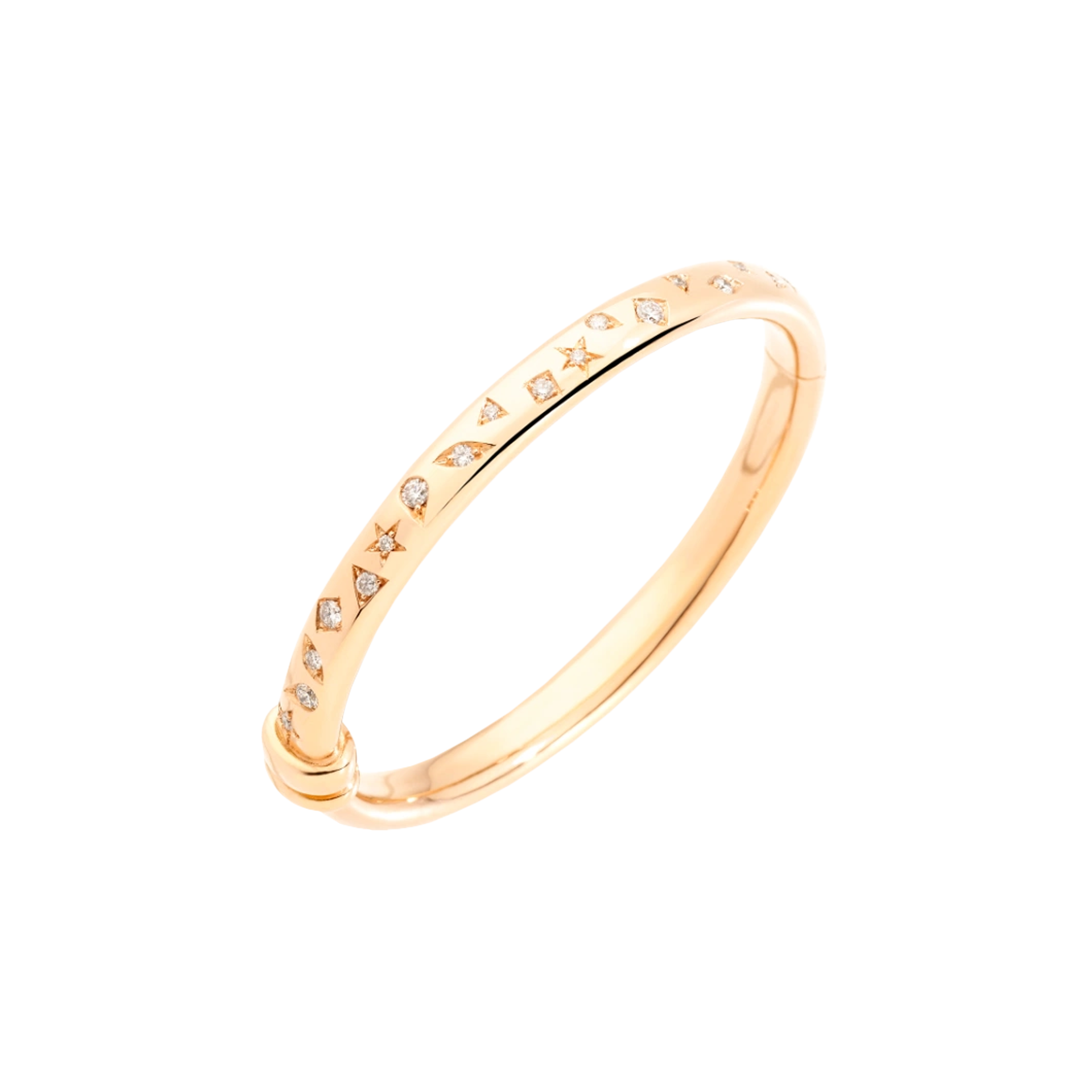 POMELLATO ICONICA - BRACCIALE ICONICA BANGLE MIN ORO ROSA E DIAMANTI - PBC1000O7000DB000 - PBC1000O7000DB000