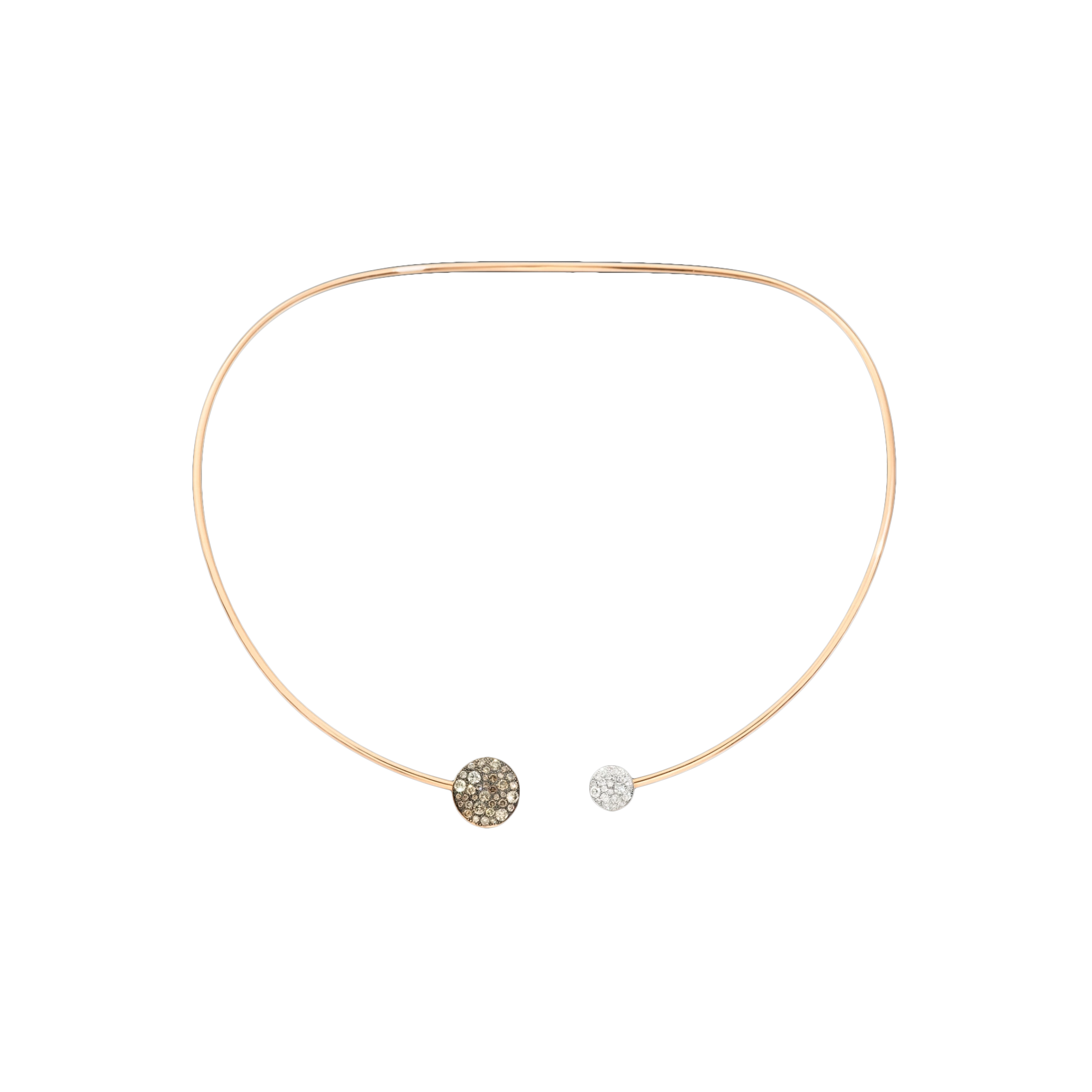 POMELLATO - COLLANA CHOKER SABBIA IN ORO ROSA CON DIAMANTI BIANCHI E BROWN - DMB9044CHEAL0009R