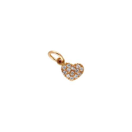 CUORE - Ciondolo in oro rosa 18 carati e diamanti bianchi taglio brillante - FP2506R001