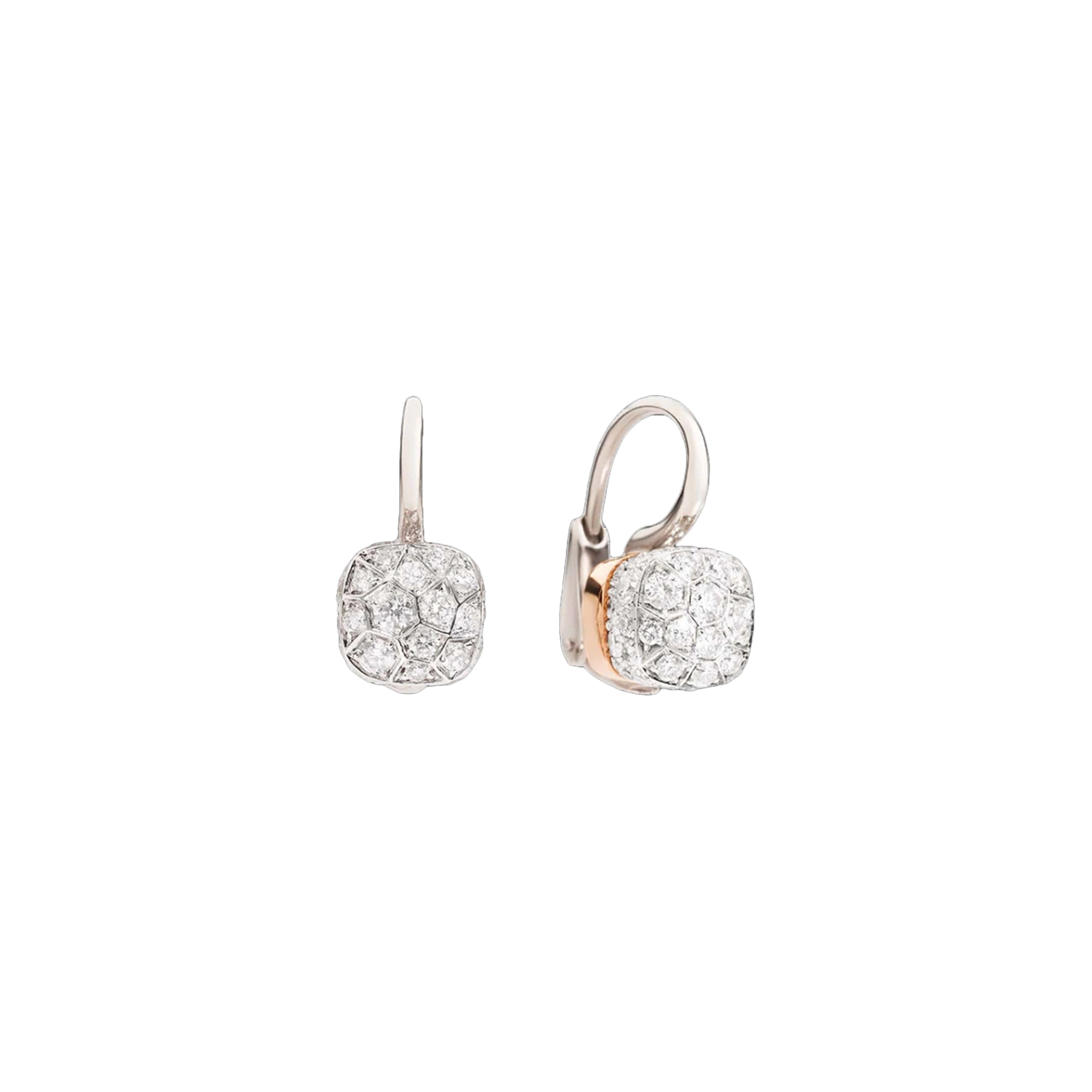 POMELLATO - ORECCHINI NUDO SOLITAIRE IN ORO BIANCO E ROSA CON DIAMANTI - POB5010O6000DB000 - POB5010O6000DB000