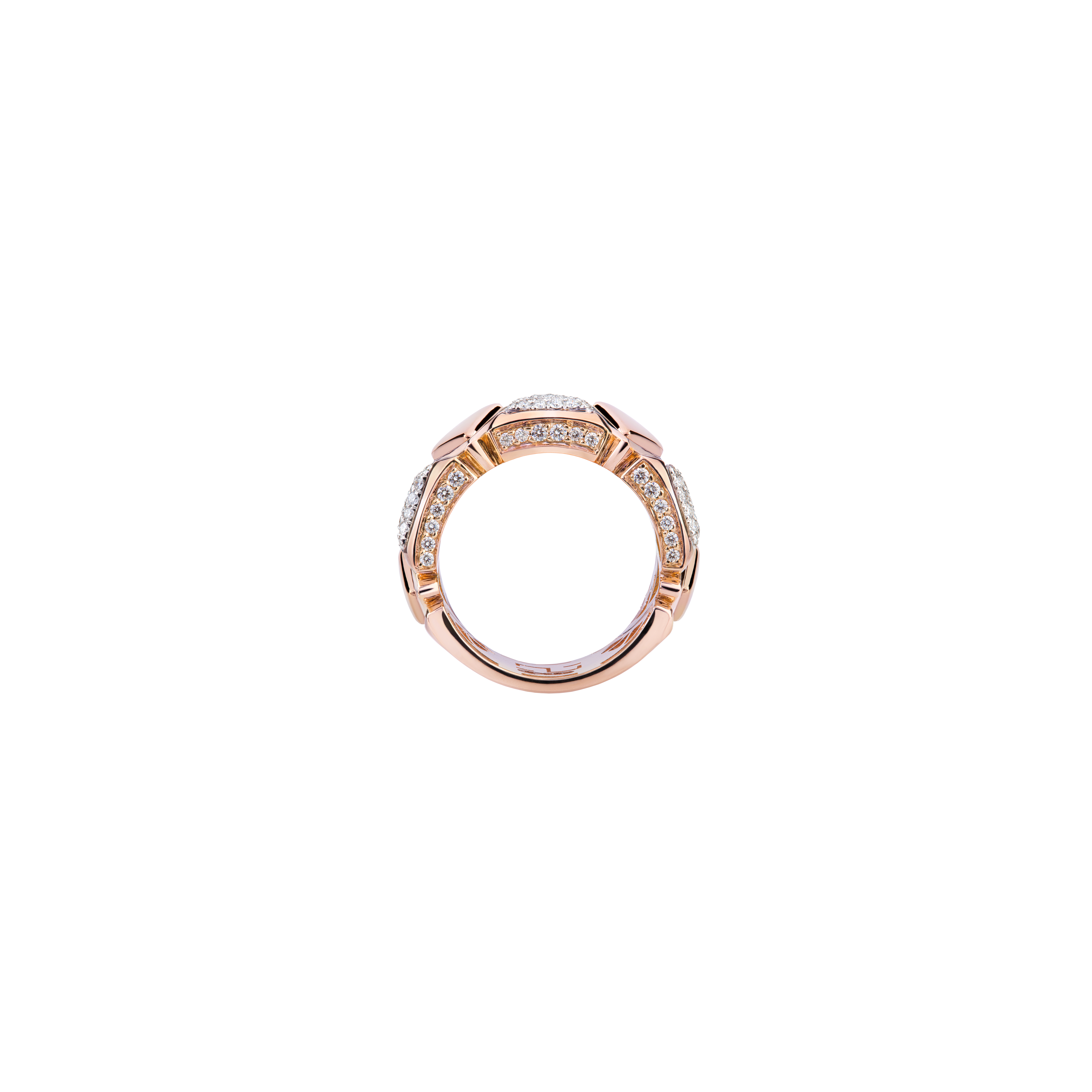 ANELLO IN ORO ROSA CON TRIANGOLI IN PAVÈ DI DIAMANTI - RG7-A-PK-01-00-01-00