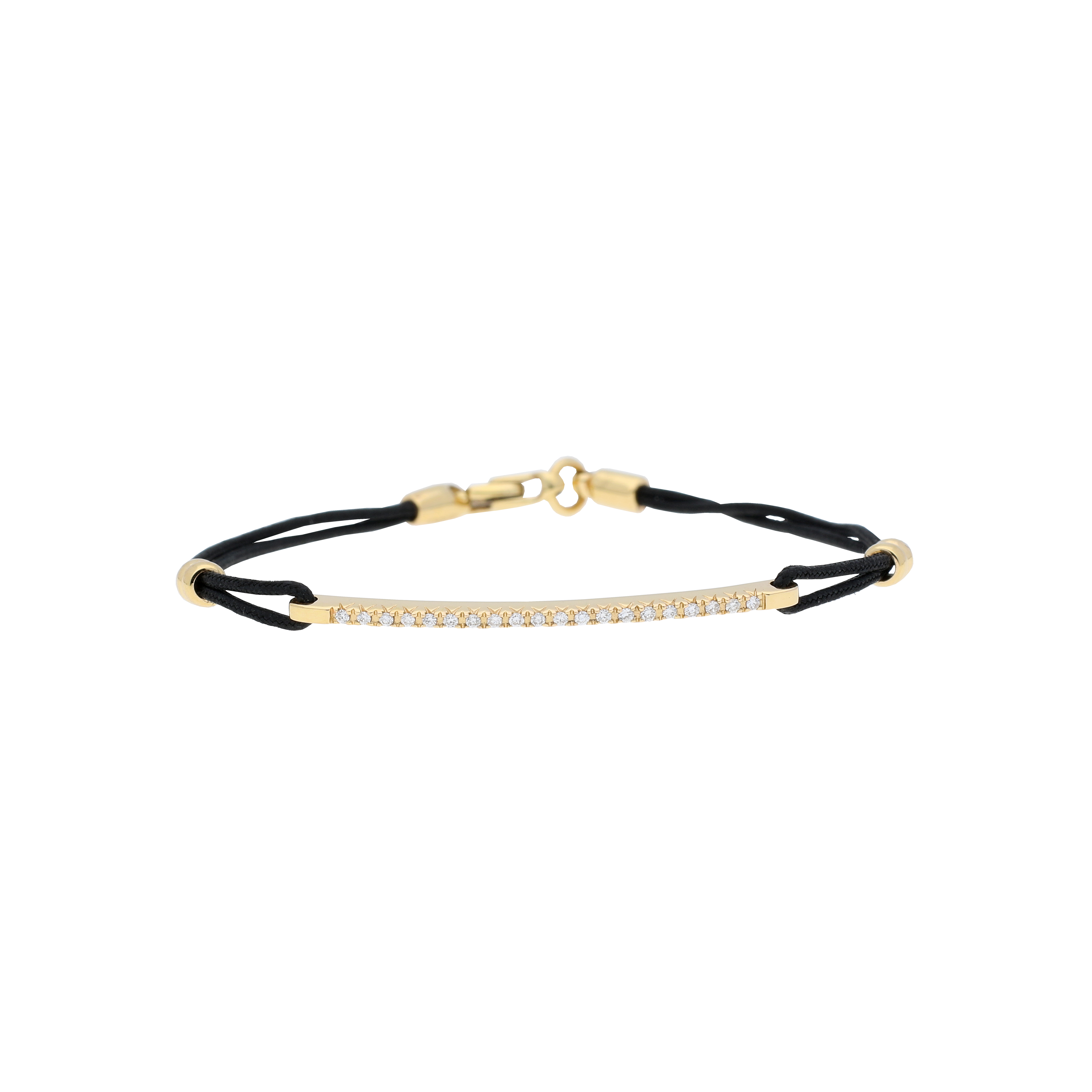 BRACCIALE DEMI-TENNIS IN CORDA E ORO ROSA CON DIAMANTI - VB21895DP