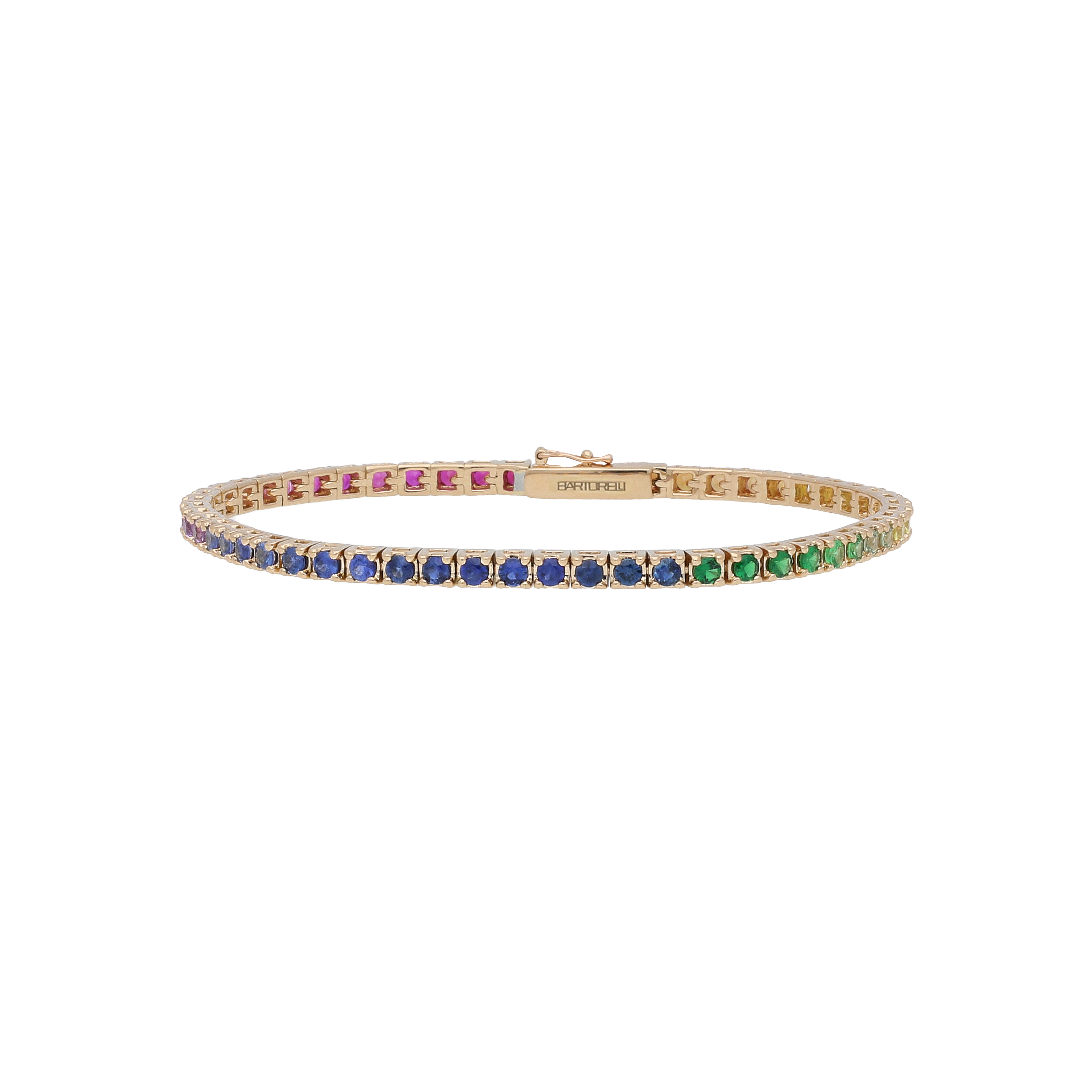 BRACCIALE TENNIS IN ORO ROSA CON ZAFFIRI MULTICOLOR - VB23006SXP