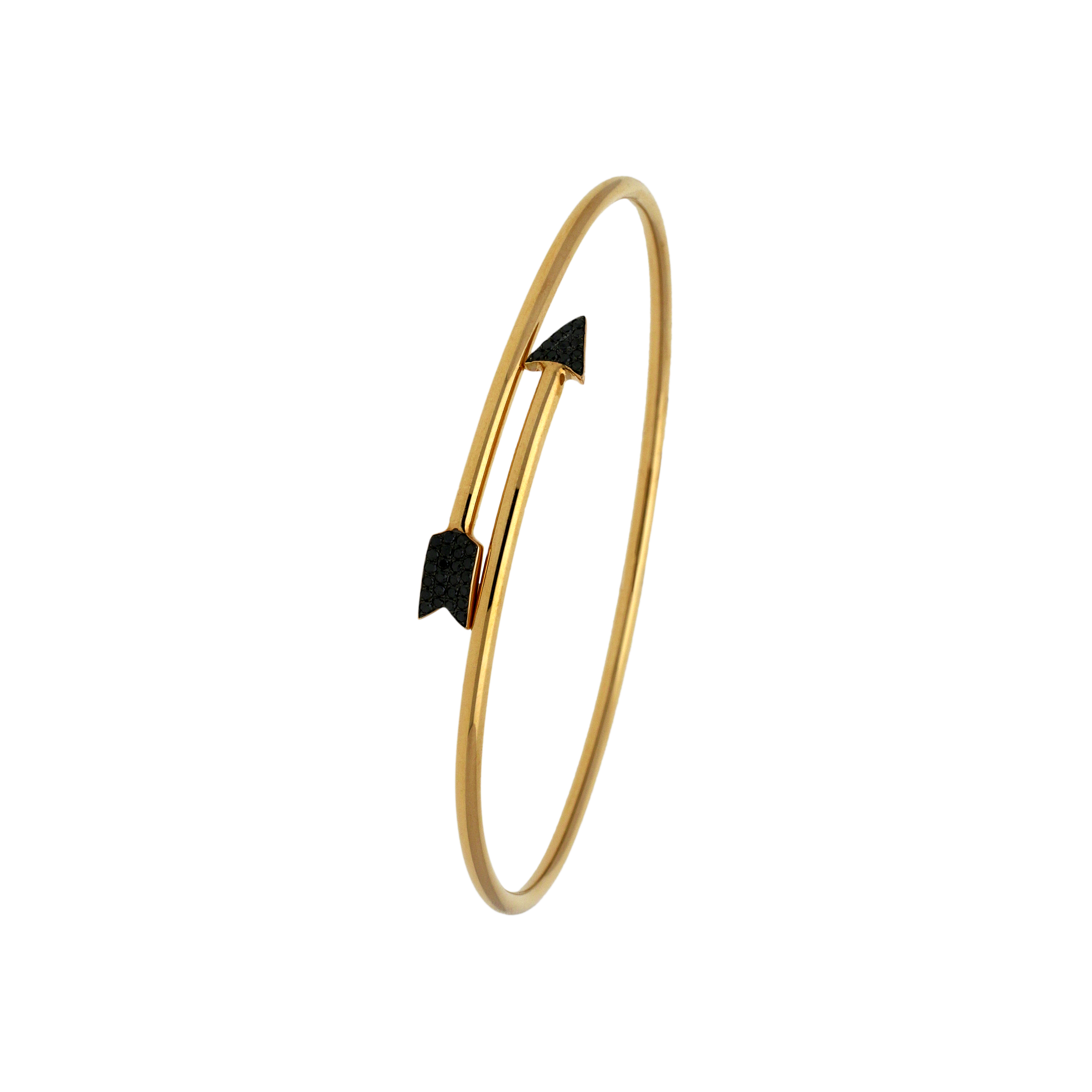 Bracciale Freccia rigido in oro rosa 18 carati e diamanti neri taglio brillante - VB25016DKP