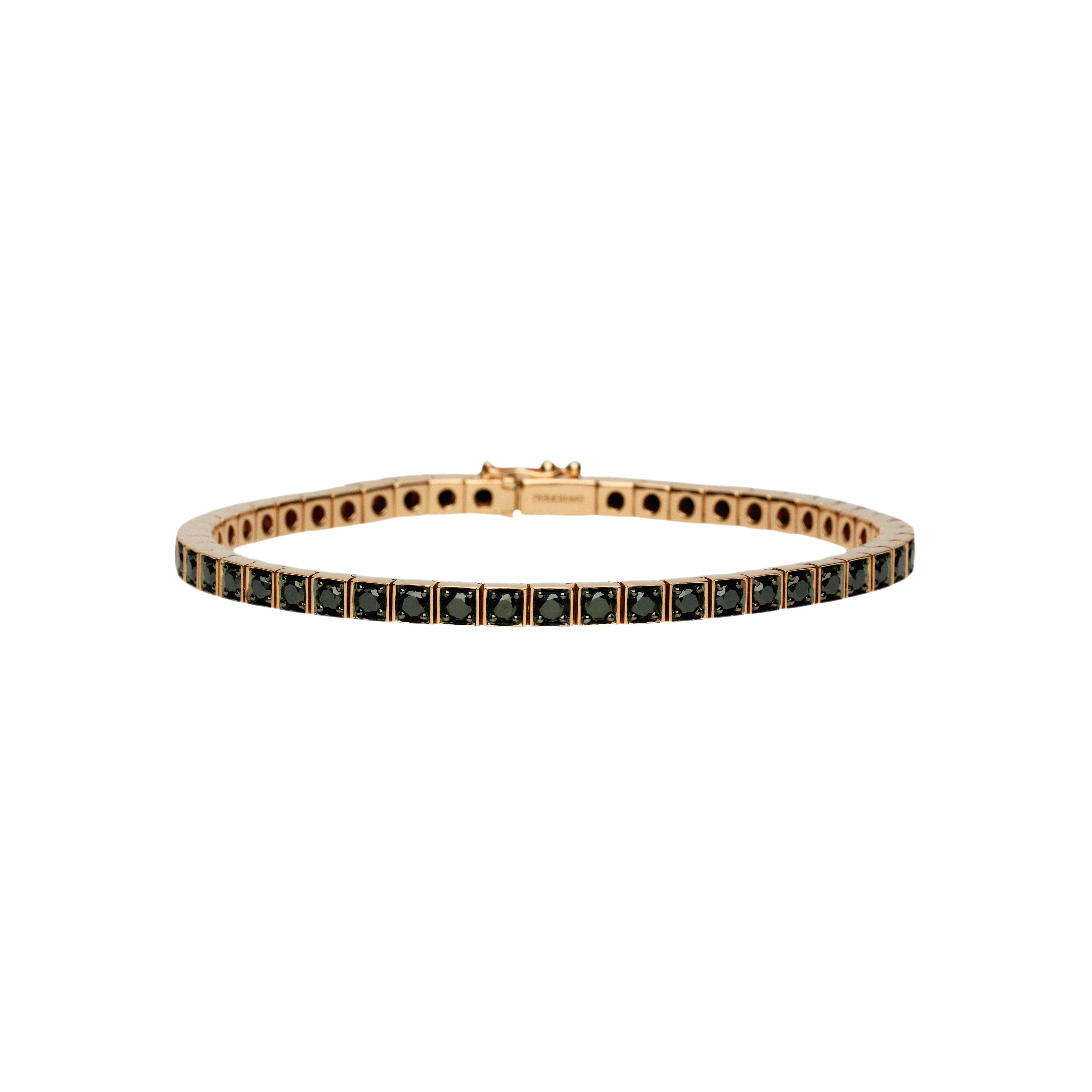 Bracciale tennis in oro rosa e diamanti neri - VB25887DKP