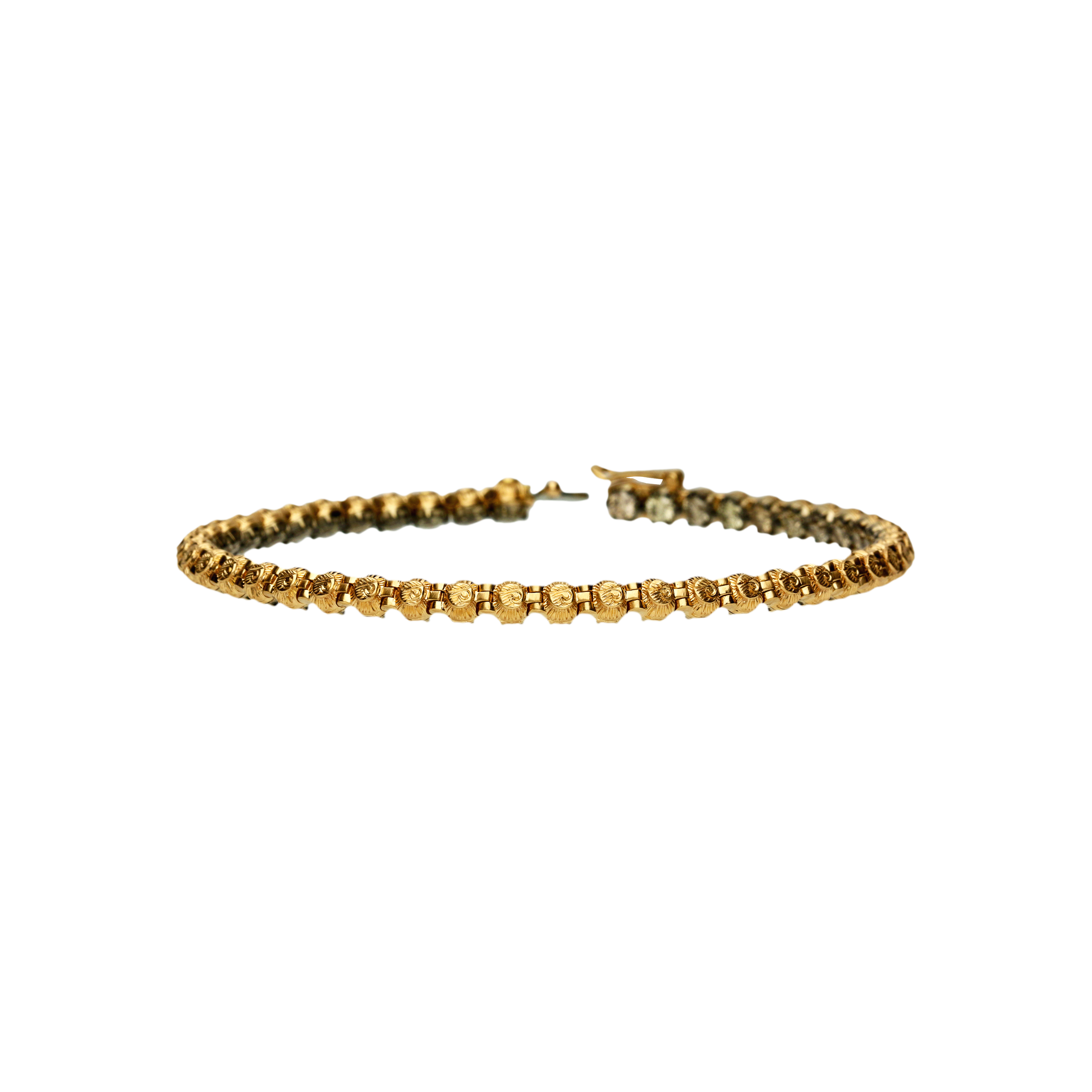 Bracciale tennis in oro rosa e diamanti brown