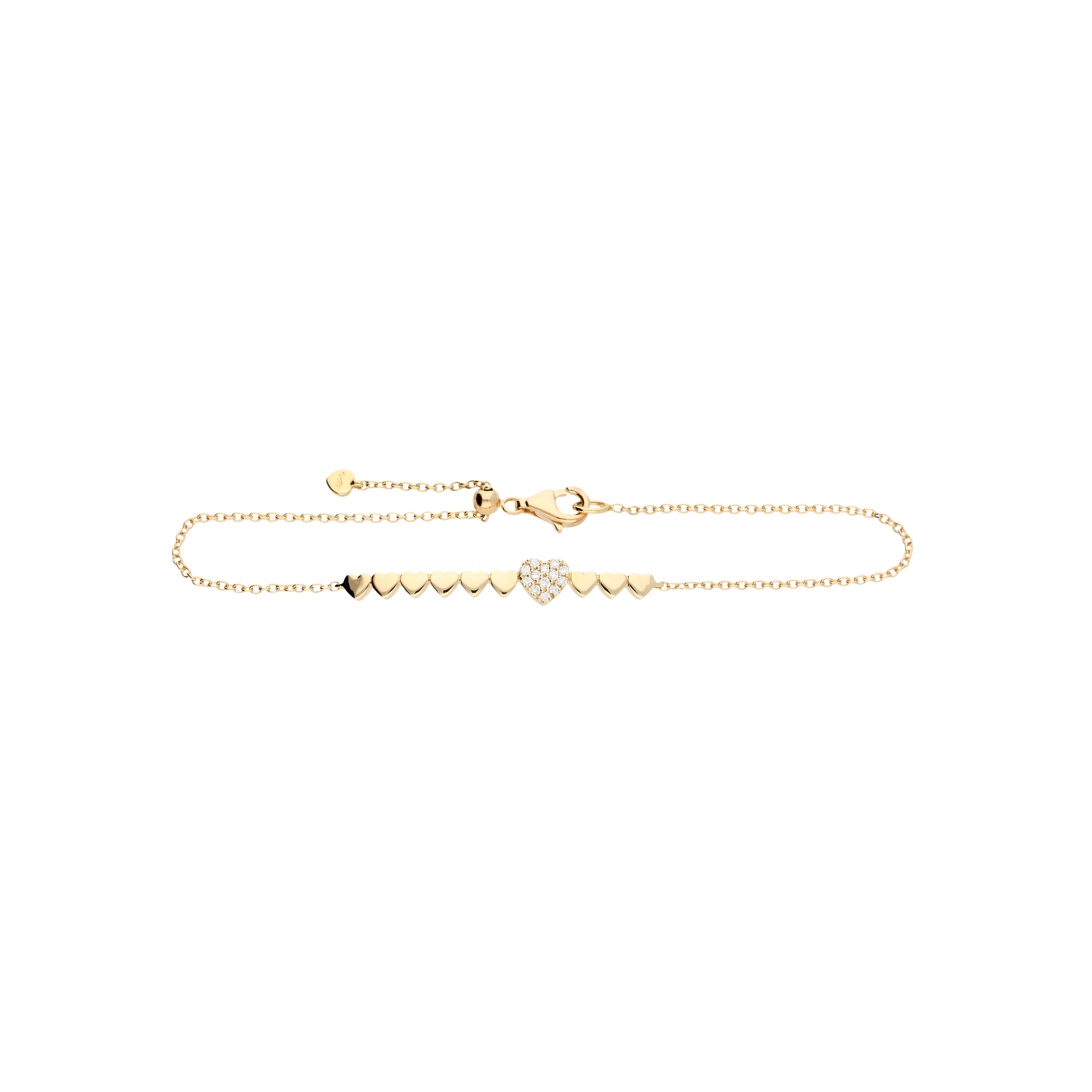 Bracciale cuori in oro rosa e diamanti - VB27027DP