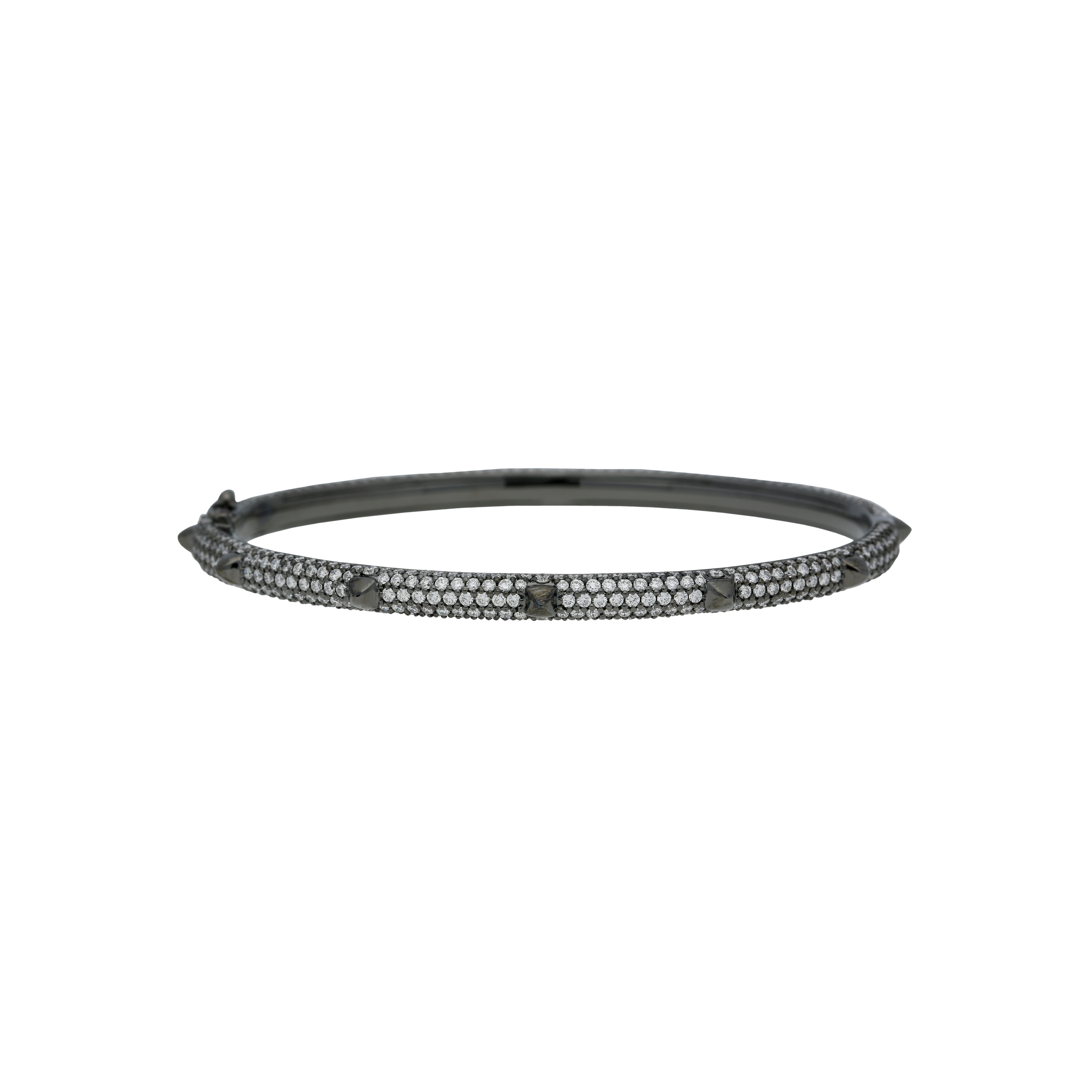 BRACCIALE PIRAMIDI IN ORO NERO E DIAMANTI BIANCHI FULL PAVE ' MISURA S/M - VB27858DBW2