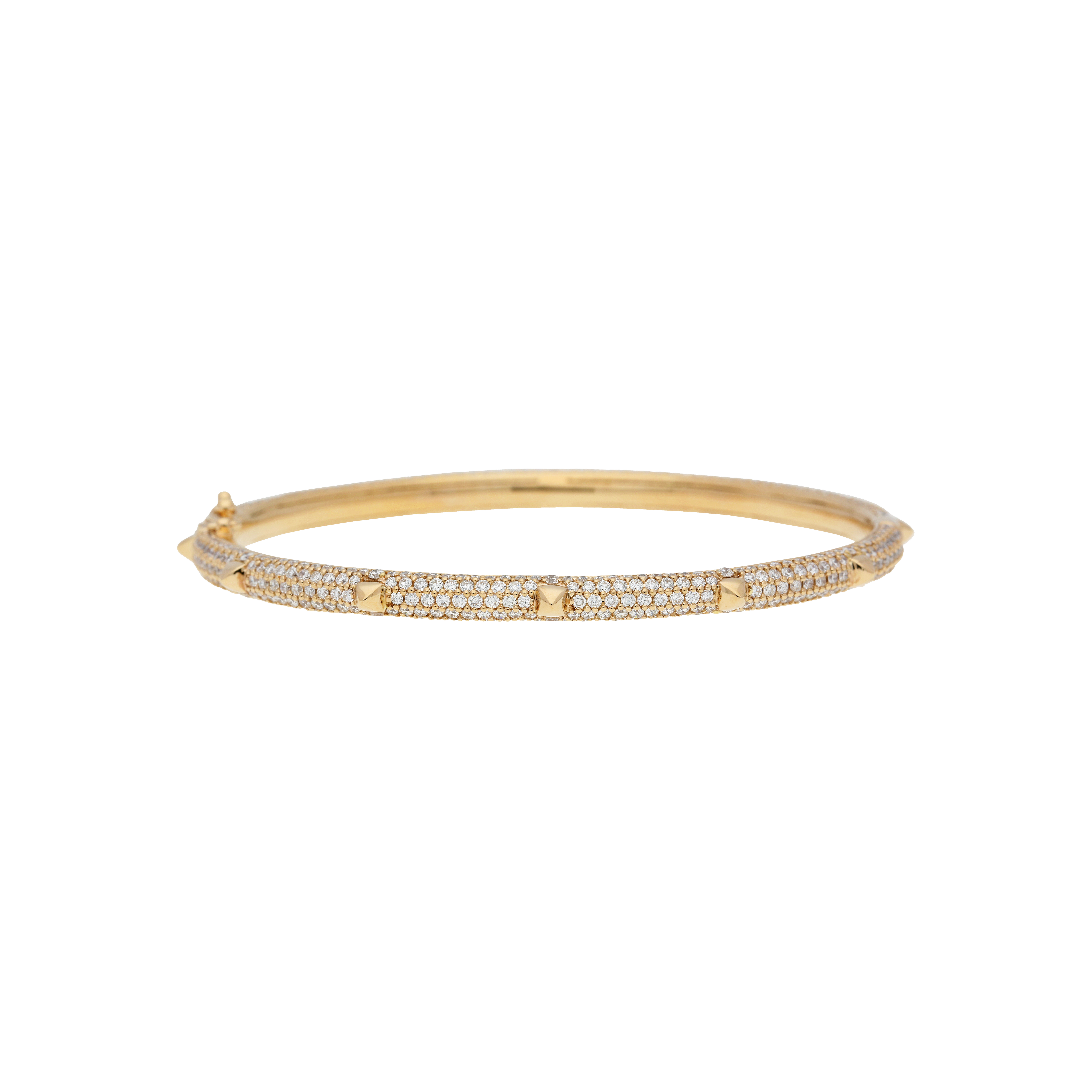 BRACCIALE PIRAMIDI IN ORO ROSA E DIAMANTI BIANCHI FULL PAVE' MISURA S/M - VB27858DP2