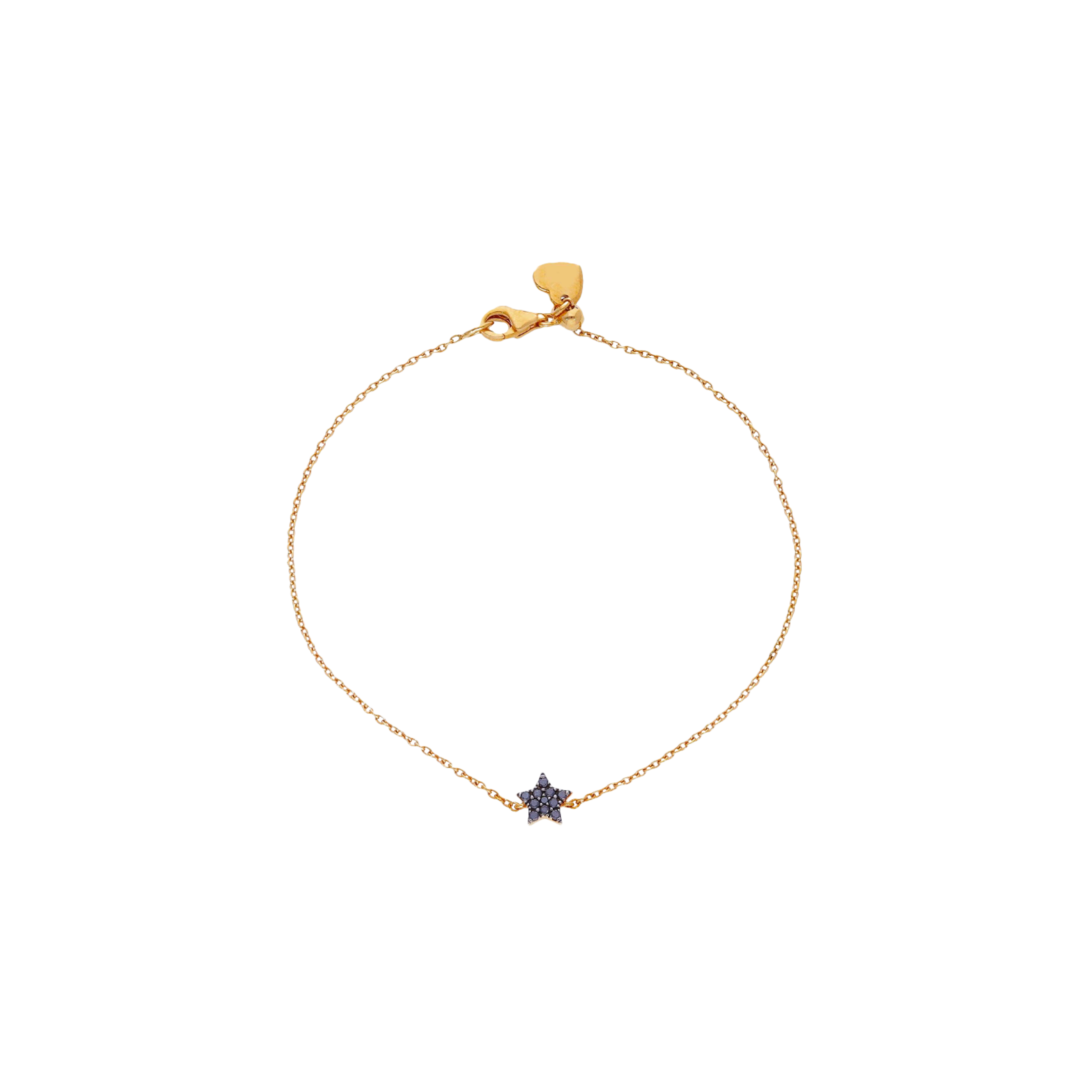 BRACCIALE IN ORO ROSA CON STELLA IN PAVÈ DI DIAMANTI NERI - VB28365DKP