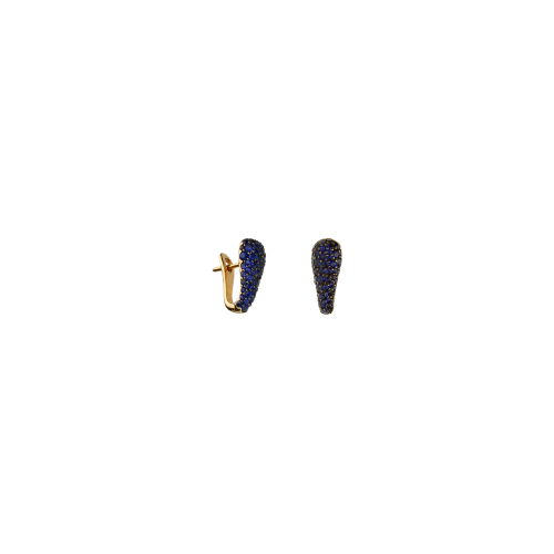 Orecchini in oro rosa 18 carati e zaffiri blu taglio brillante - VE24850SBP