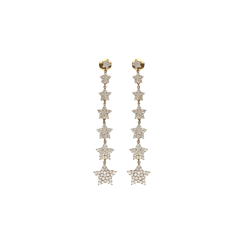 Orecchini Stelle in oro rosa 18 carati e diamanti bianchi - VE26334DP