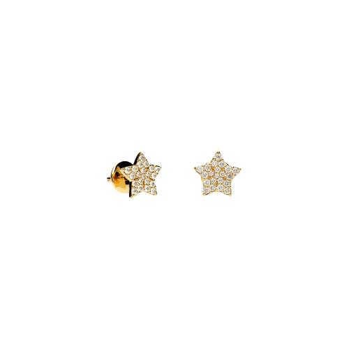Orecchini Stelle a lobo in oro rosa e diamanti bianchi - VE26509DP