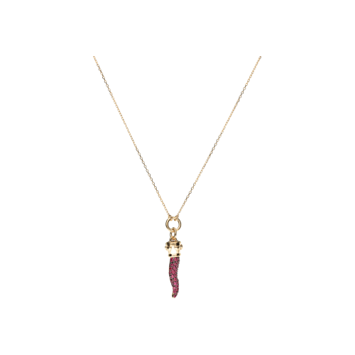 Accedi alla scheda di Bartorelli Italian Jewels COLLANA IN ORO ROSA CON PENDENTE CORNETTO IN PAV&Eacute; DI RUBINI - VN27393RUP