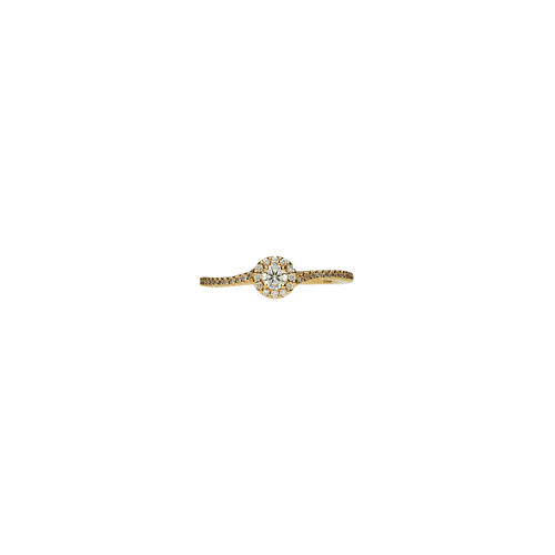 Anello Solitario in oro rosa e diamanti bianchi - VR25894DP