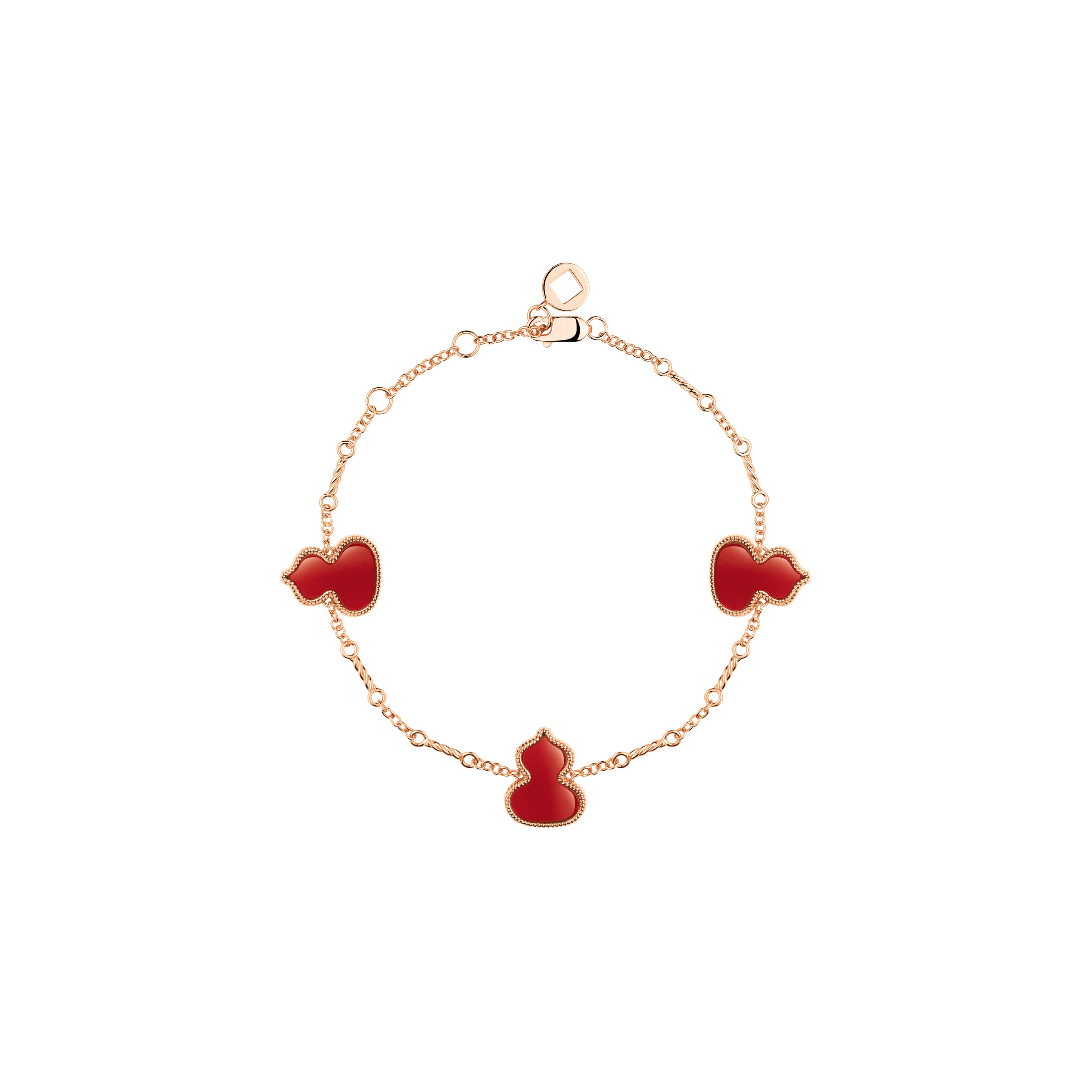 BRACCIALE WULU IN ORO ROSA E AGATA ROSSA - WU-030-BL3-RGRA - WZB30AIRGRA