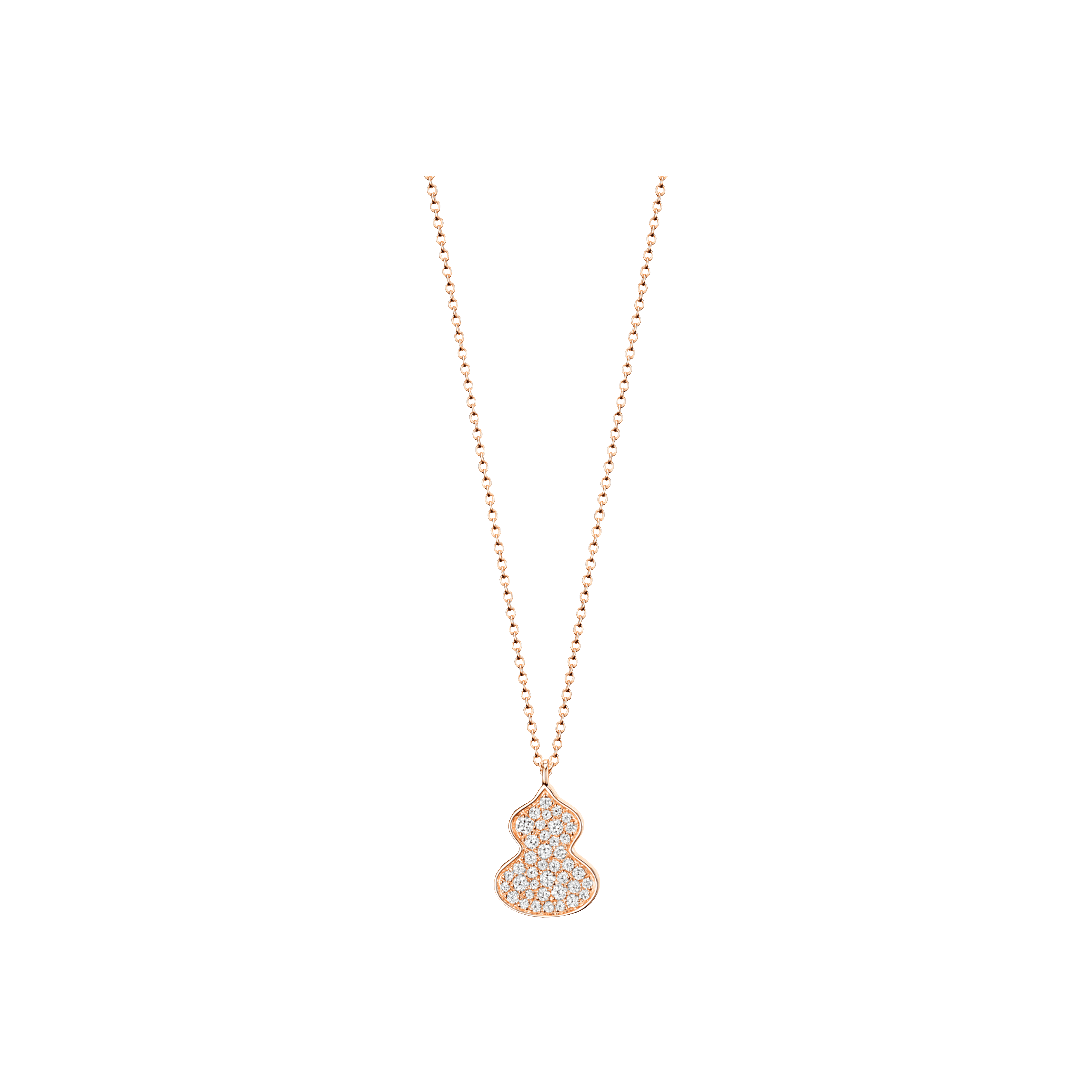 COLLANA PETITE WULU IN ORO ROSA E PAVÉ DI DIAMANTI - WU-NL0018B-RGD