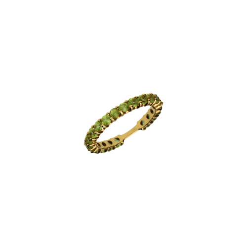 Anello in oro rosa 18 carati e peridoto verde taglio brillante - ZGAN0812RRPRL