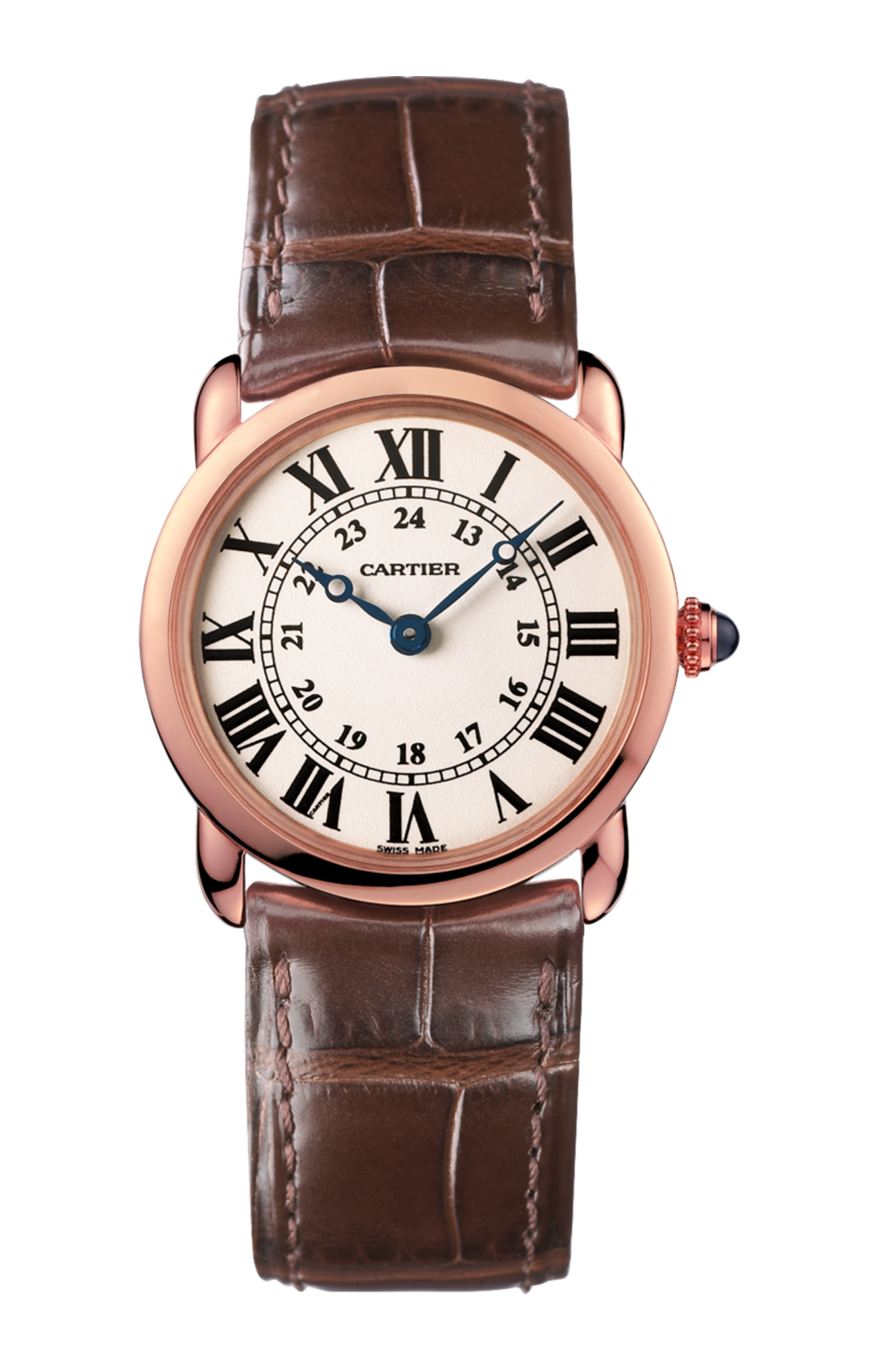 RONDE LOUIS CARTIER 29 MM, ORO ROSA, PELLE - W6800151