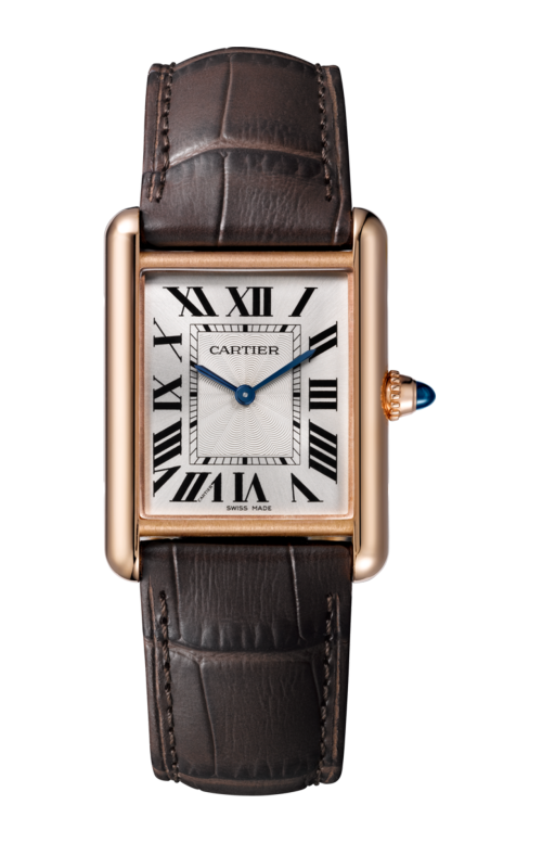TANK LOUIS CARTIER WATCH LARGE MODEL, PINK GOLD, LEATHER - WGTA0011