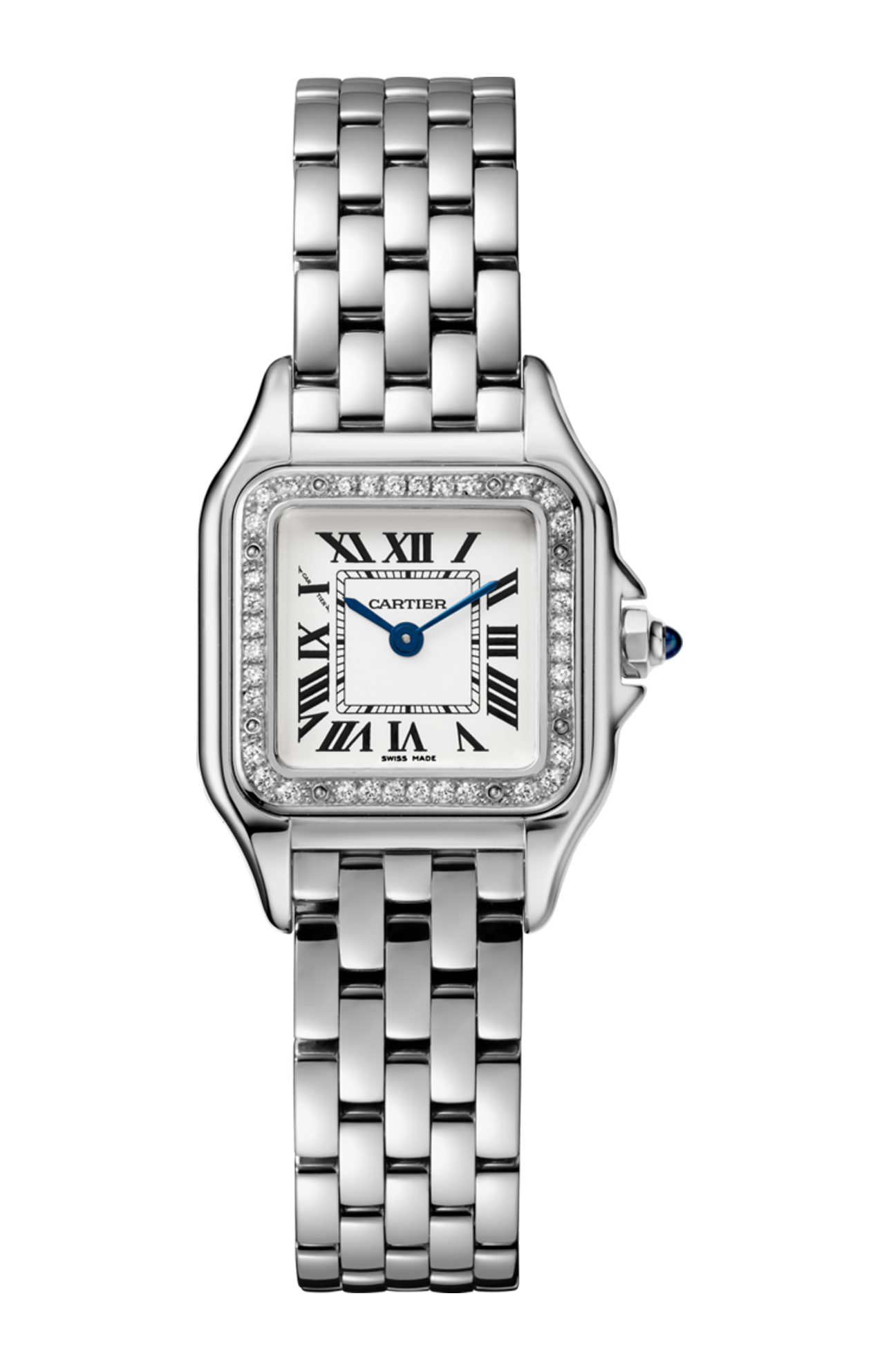 PANTHÈRE DE CARTIER - MODELLO PICCOLO, ACCIAIO, DIAMANTI - W4PN0007