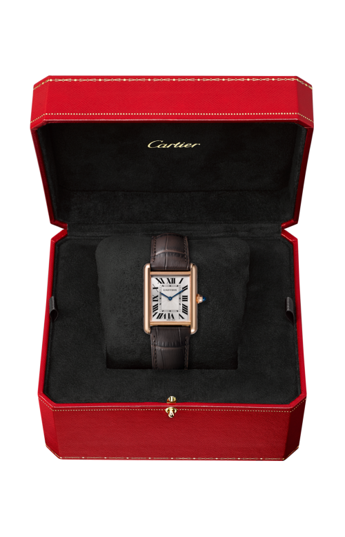 TANK LOUIS CARTIER WATCH LARGE MODEL, PINK GOLD, LEATHER - WGTA0011
