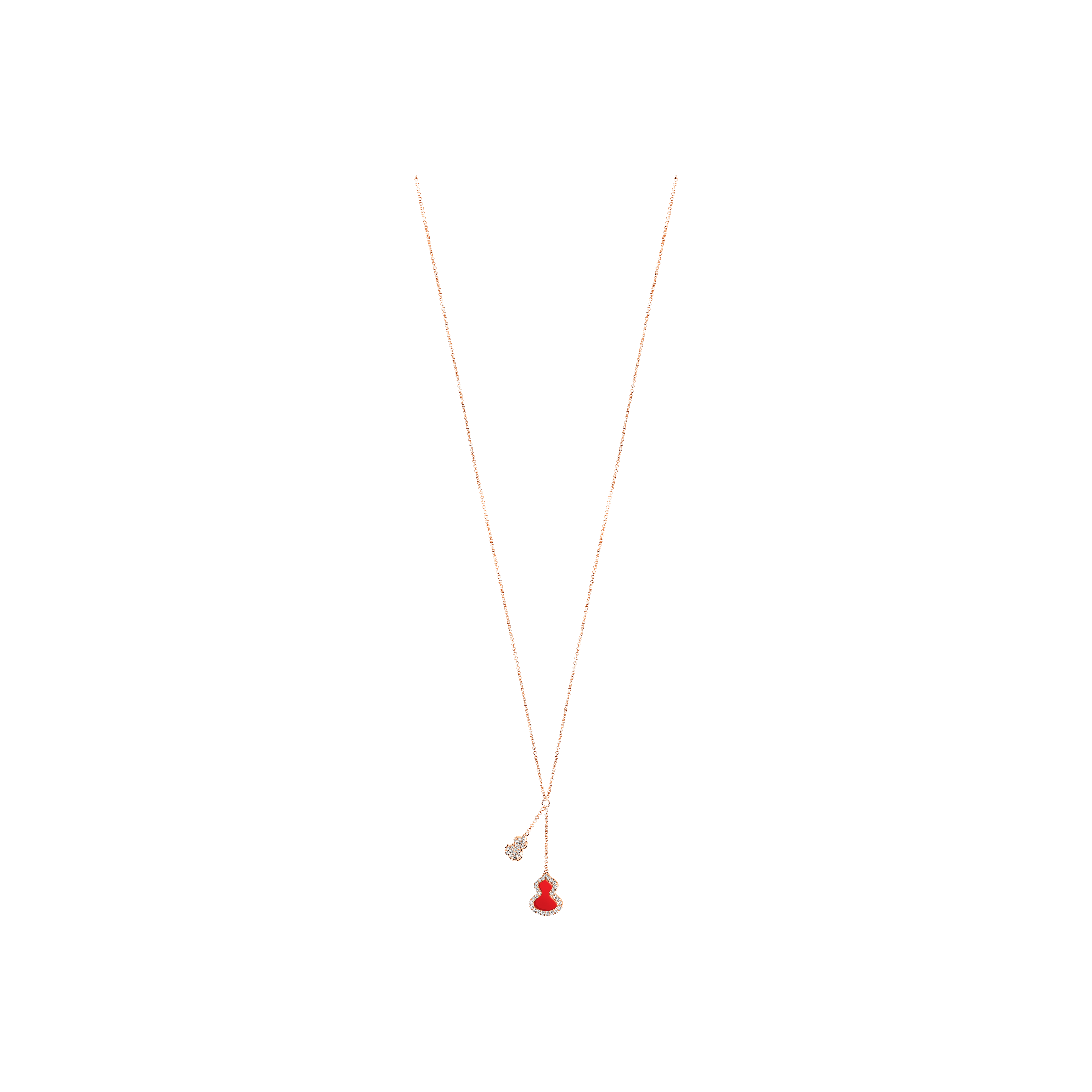 COLLANA PETITE WULU IN ORO ROSA CON DIAMANTI A AGATA - WU-NL0008B-RGDRA - WUNPT8BRGRA