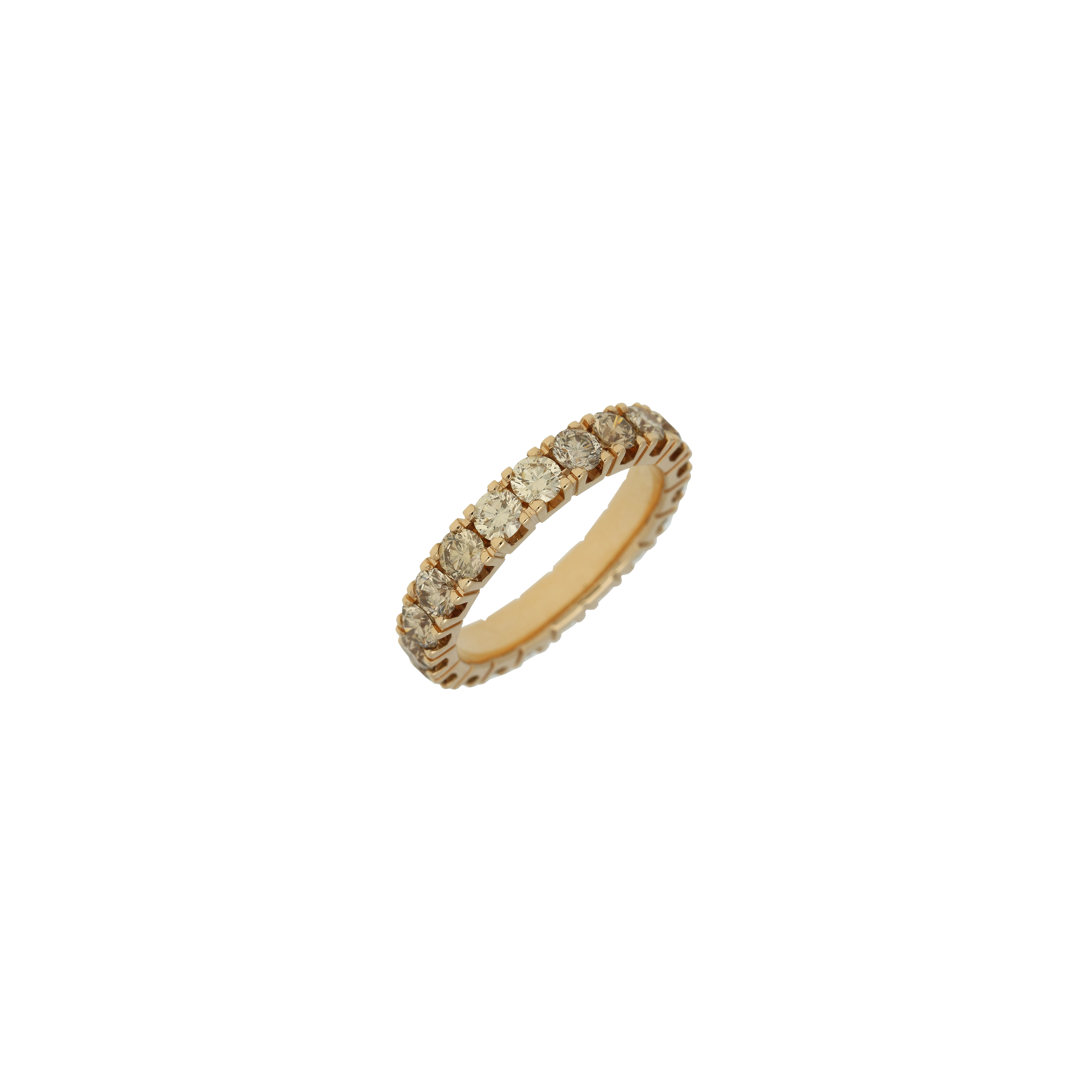 ANELLO VERETTA IN ORO ROSA CON DIAMANTI BROWN - 28932846