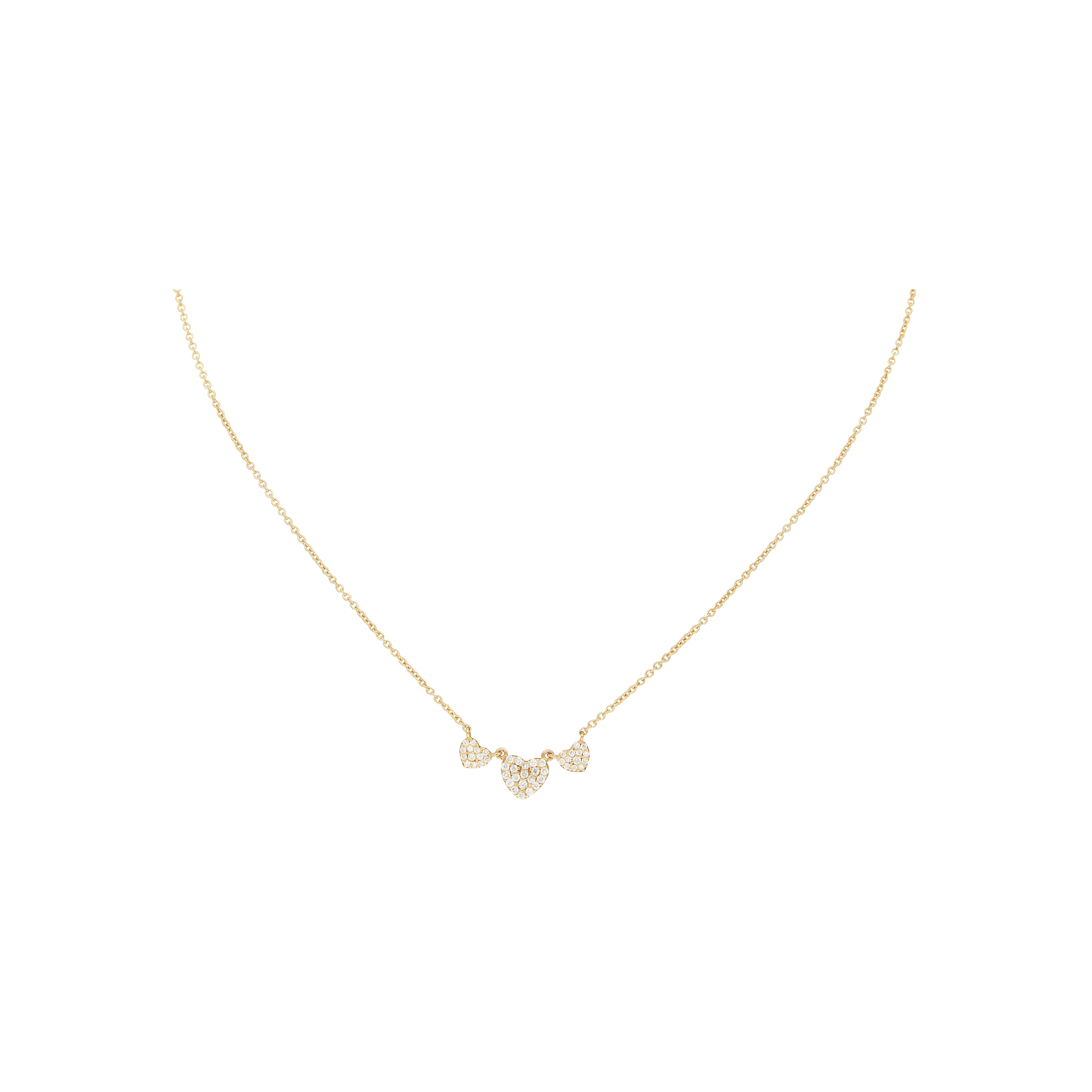 COLLANA GIROCOLLO CON CUORI IN ORO ROSA E DIAMANTI - C054/27