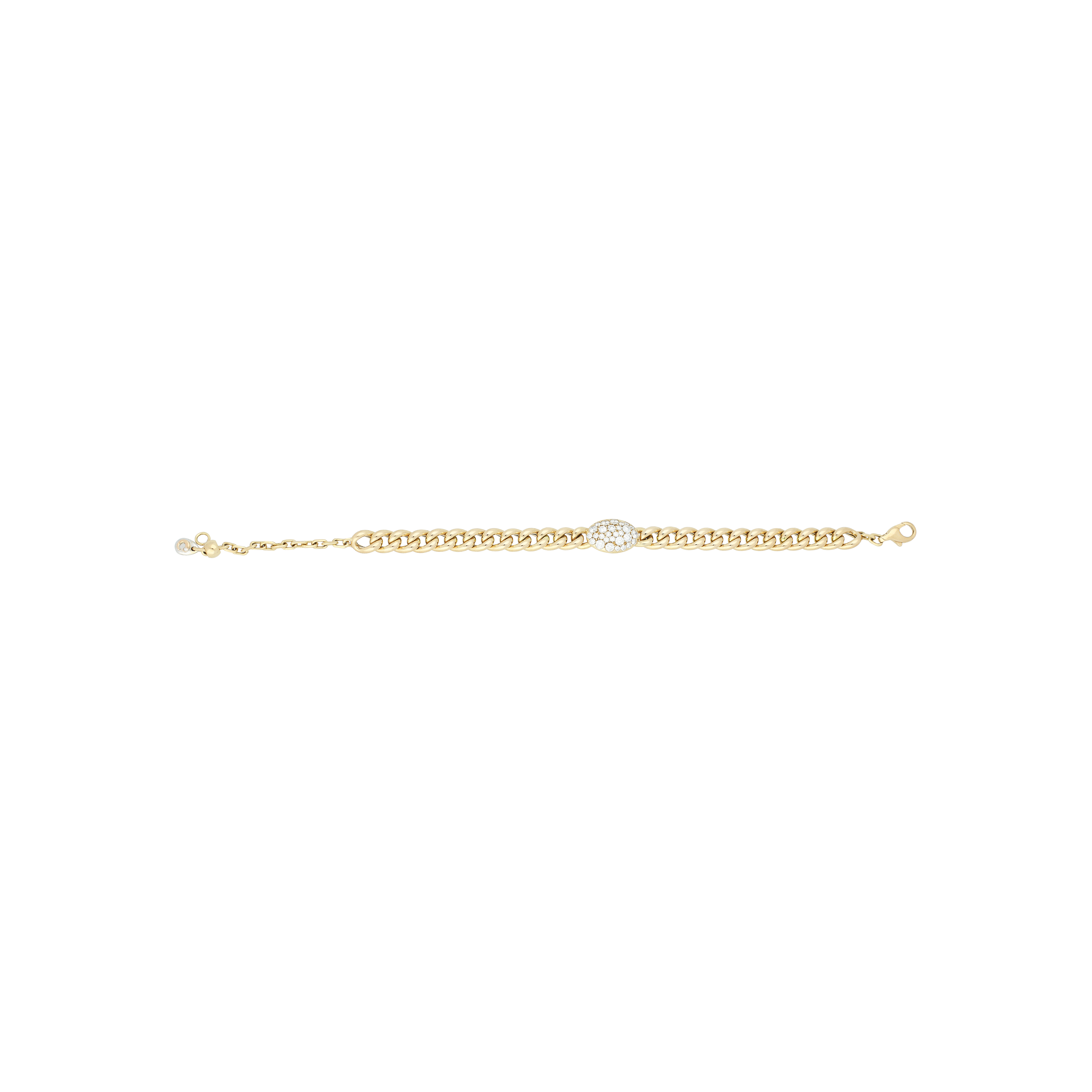 BRACCIALE IN MAGLIA MORBIDA ORO ROSA CON PAVÉ DI DIAMANTI - 73819190