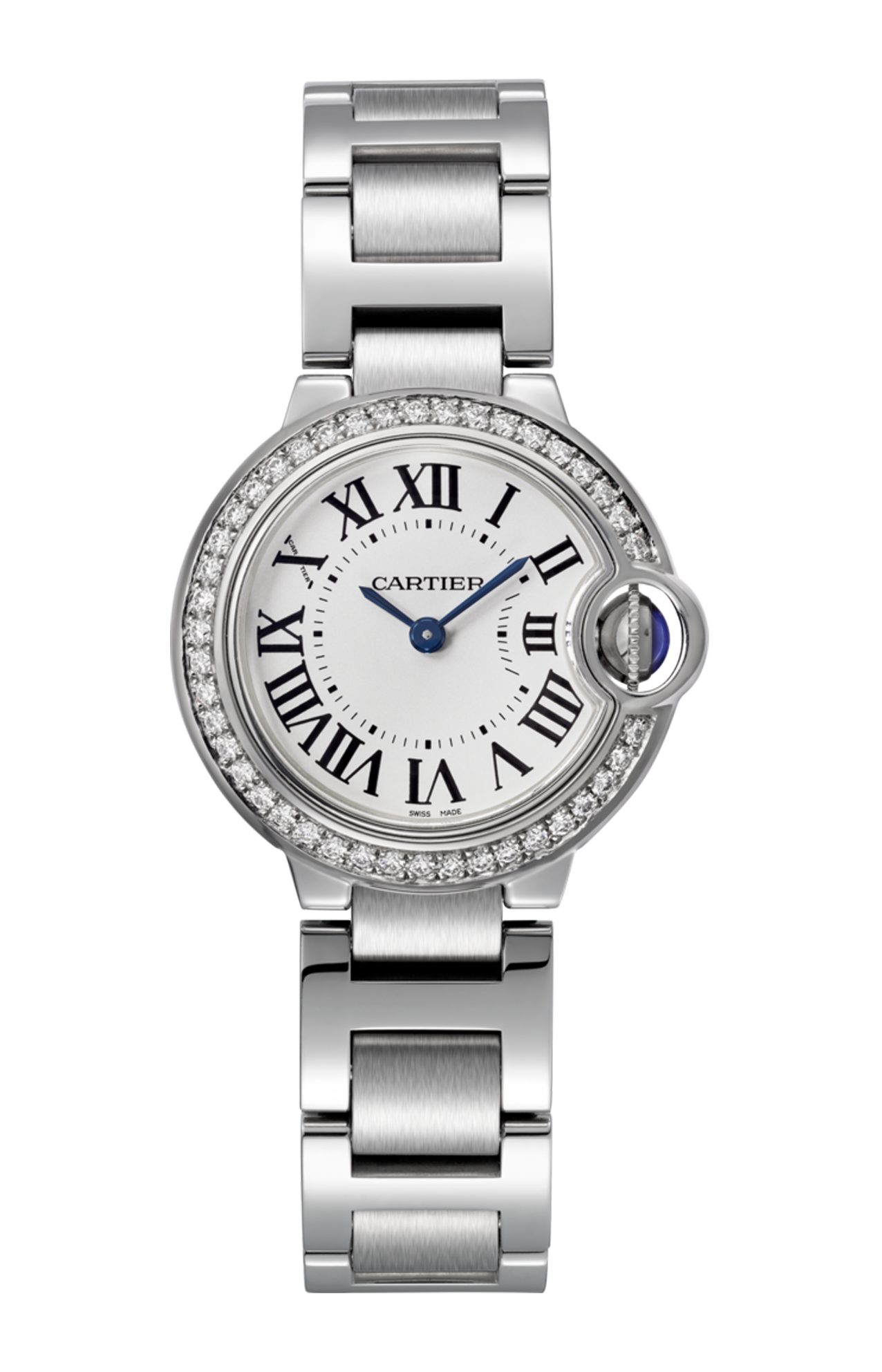 BALLON BLEU DE CARTIER 28 MM, ACCIAIO, DIAMANTI - W4BB0015