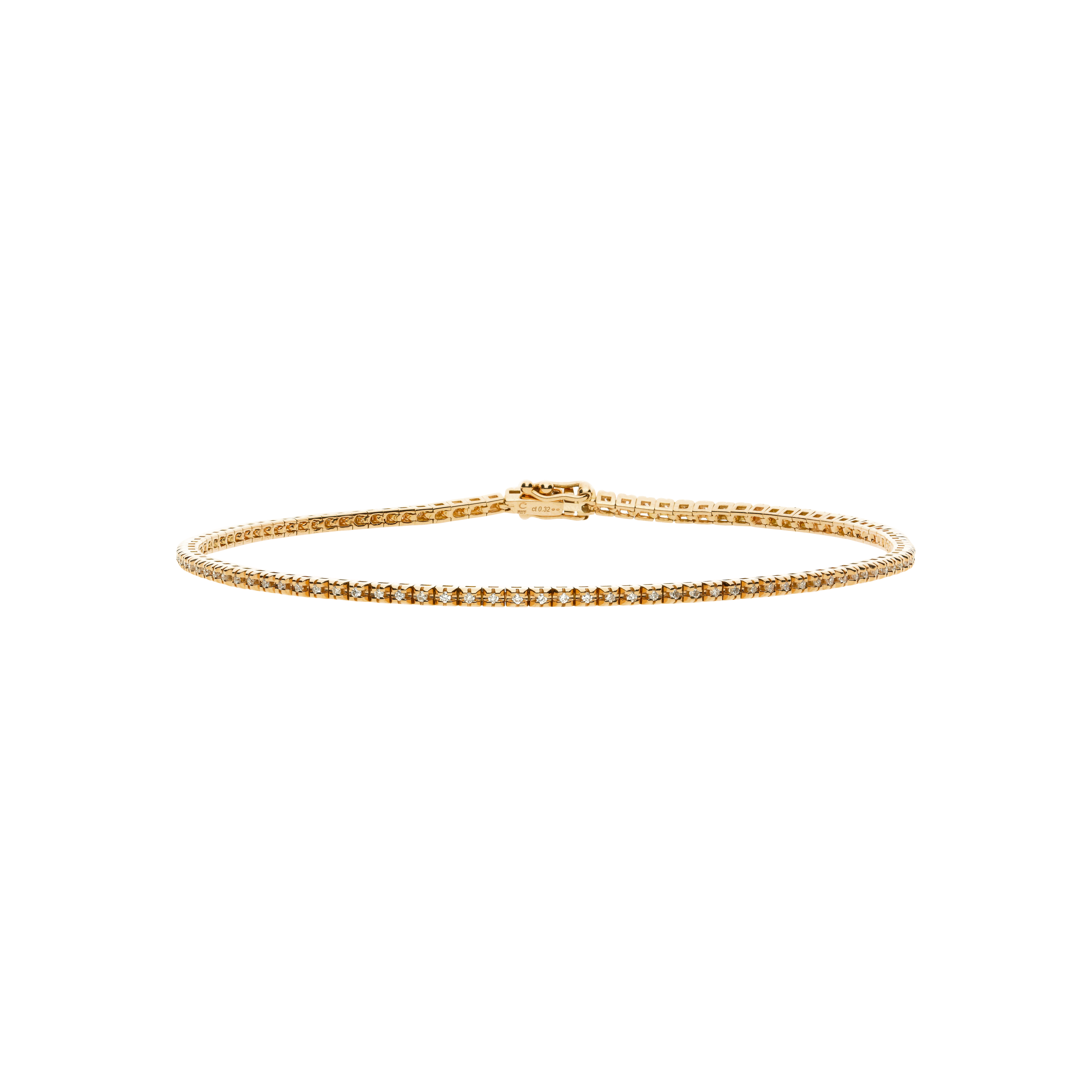 BRACCIALE TENNIS IN ORO ROSA E DIAMANTI BIANCHI - 17699325