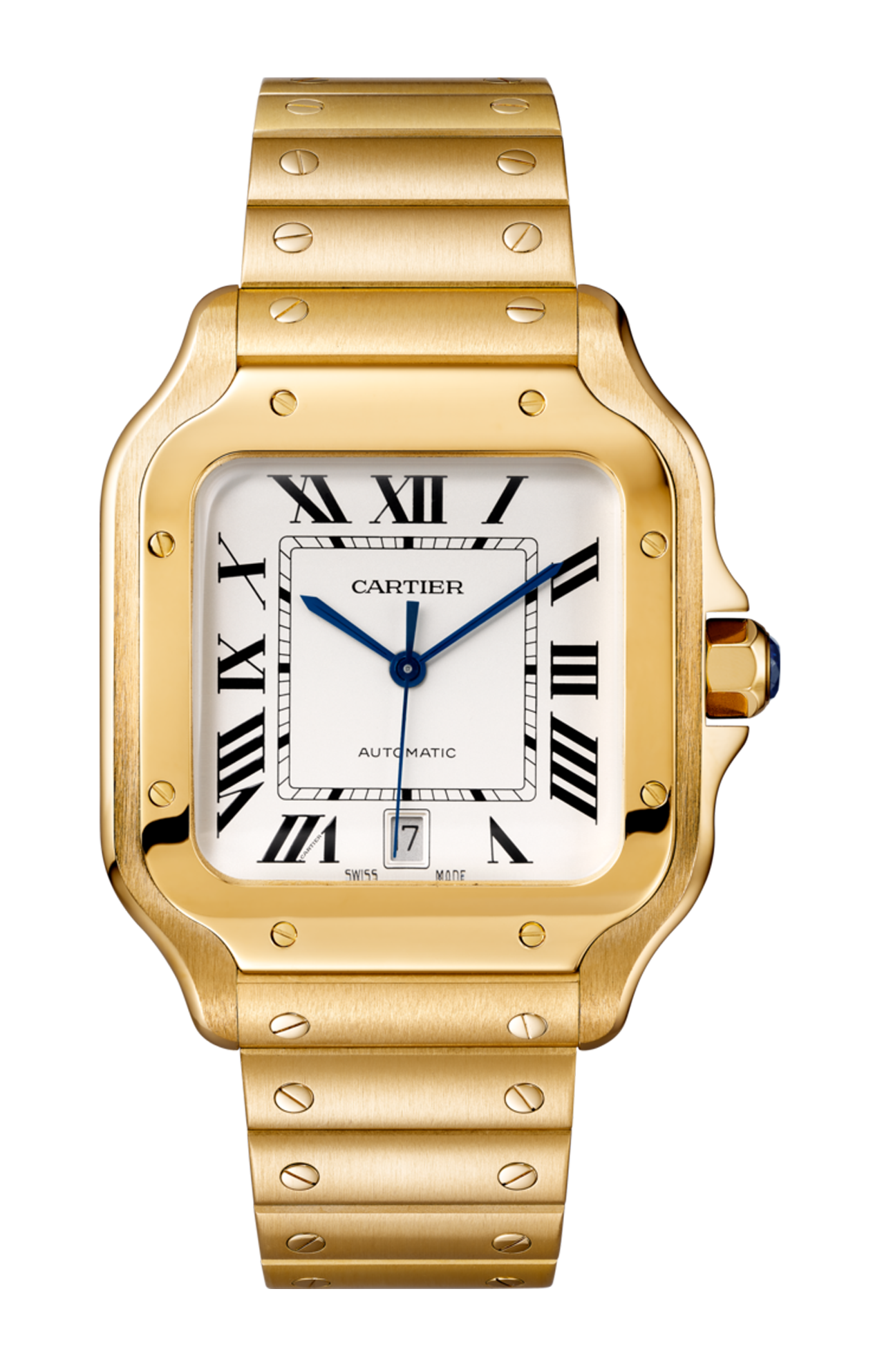 SANTOS DE CARTIER MODELLO GRANDE, AUTOMATICO, ORO GIALLO, 2 BRACCCIALI INTERCAMBIABILI - WGSA0029