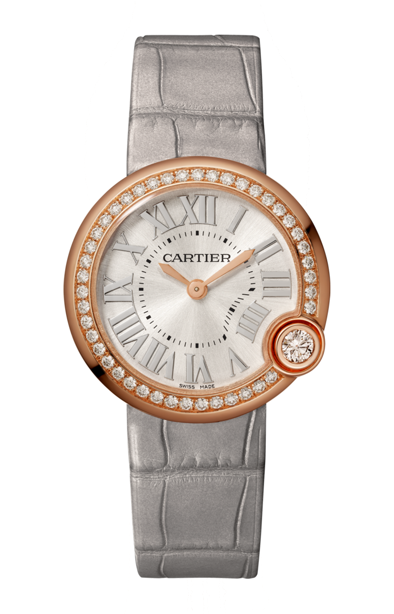 BALLON BLANC DE CARTIER 30 MM, ORO ROSA, DIAMANTI, PELLE - WJBL0008