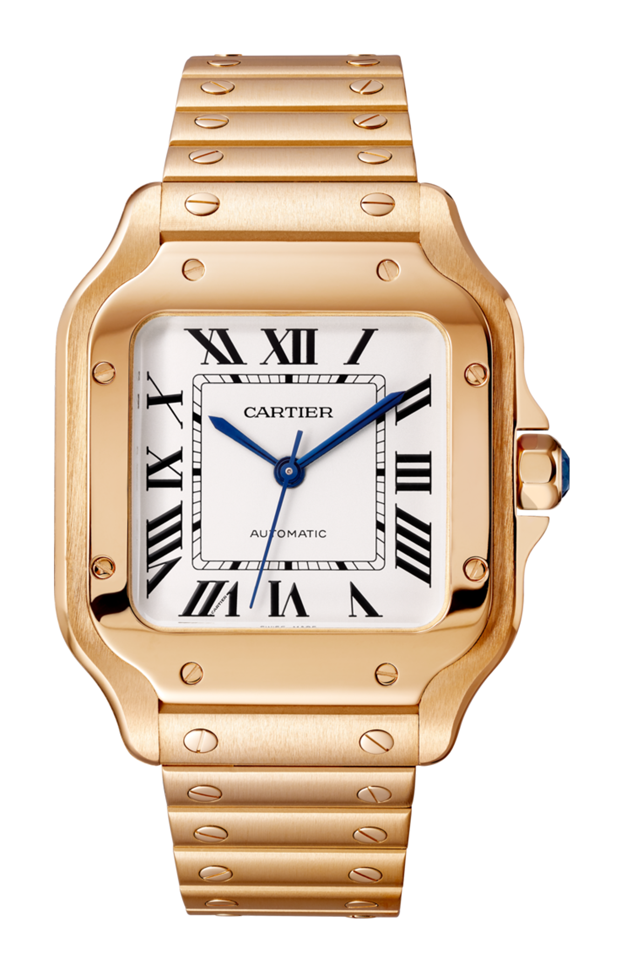 SANTOS DE CARTIER MODELLO MEDIO, AUTOMATICO, ORO ROSA, 2 BRACCIALI INTERCAMBIABILI - WGSA0031