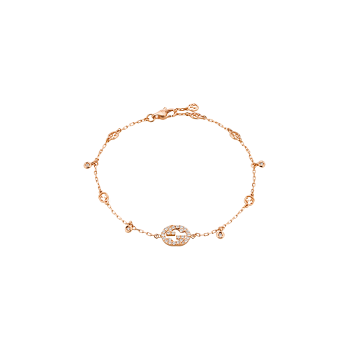 BRACCIALE INTERLOCKING G IN ORO ROSA E DIAMANTI - YBA729403001 - YBA729403001