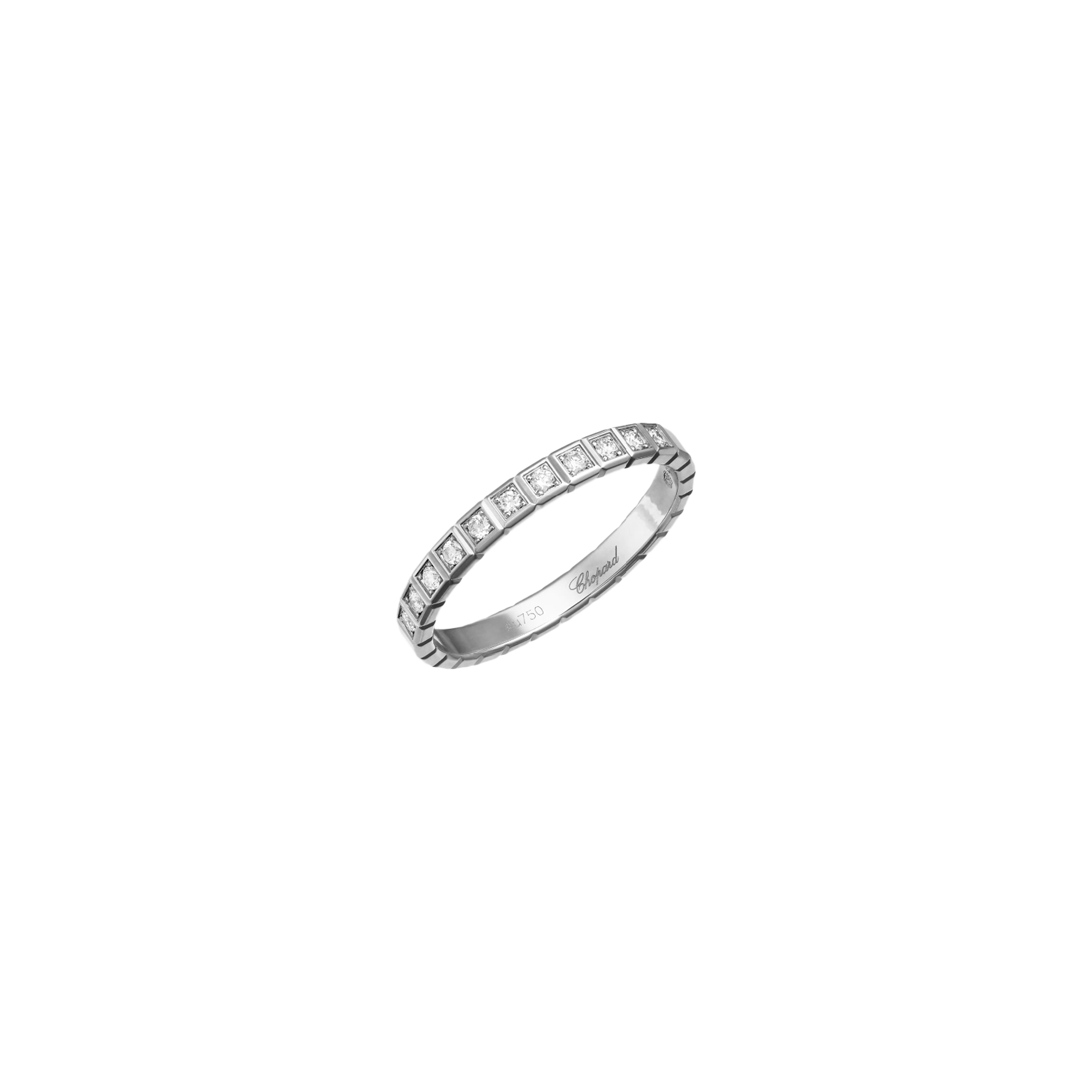 CHOPARD - ICE CUBE PURE - ANELLO IN ORO BIANCO CON SEMI-PAVÉ DI DIAMANTI - 827702-1259 - 827702-1250